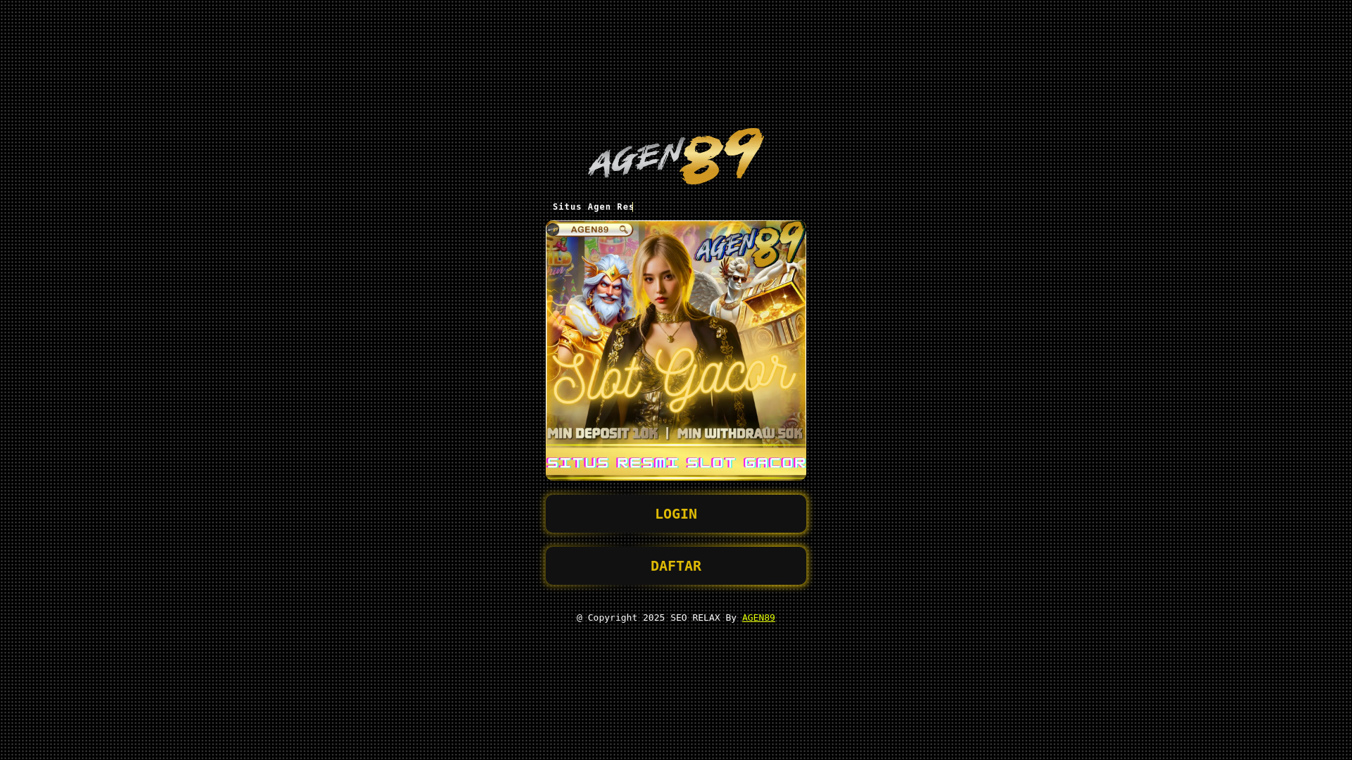 website screenshot of https://agen89-sipyard.pages.dev/