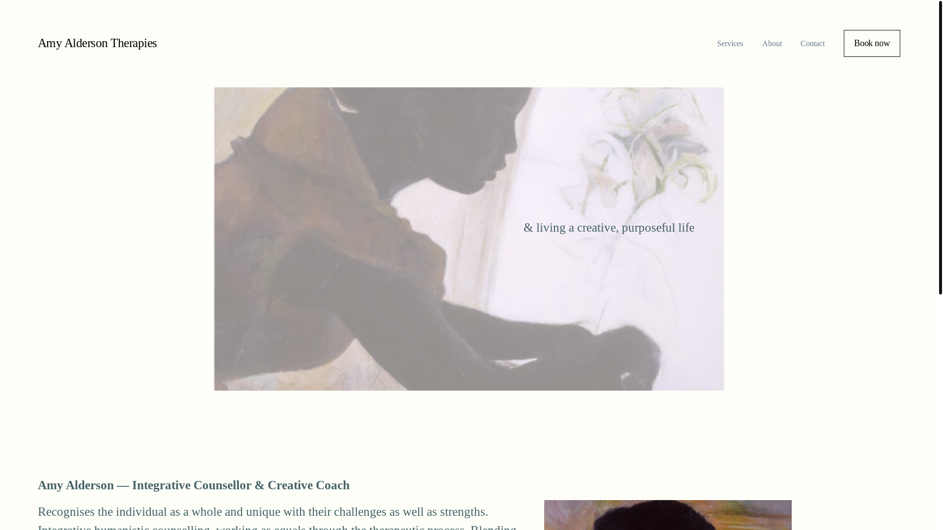 website screenshot of https://amyaldersontherapies.com/