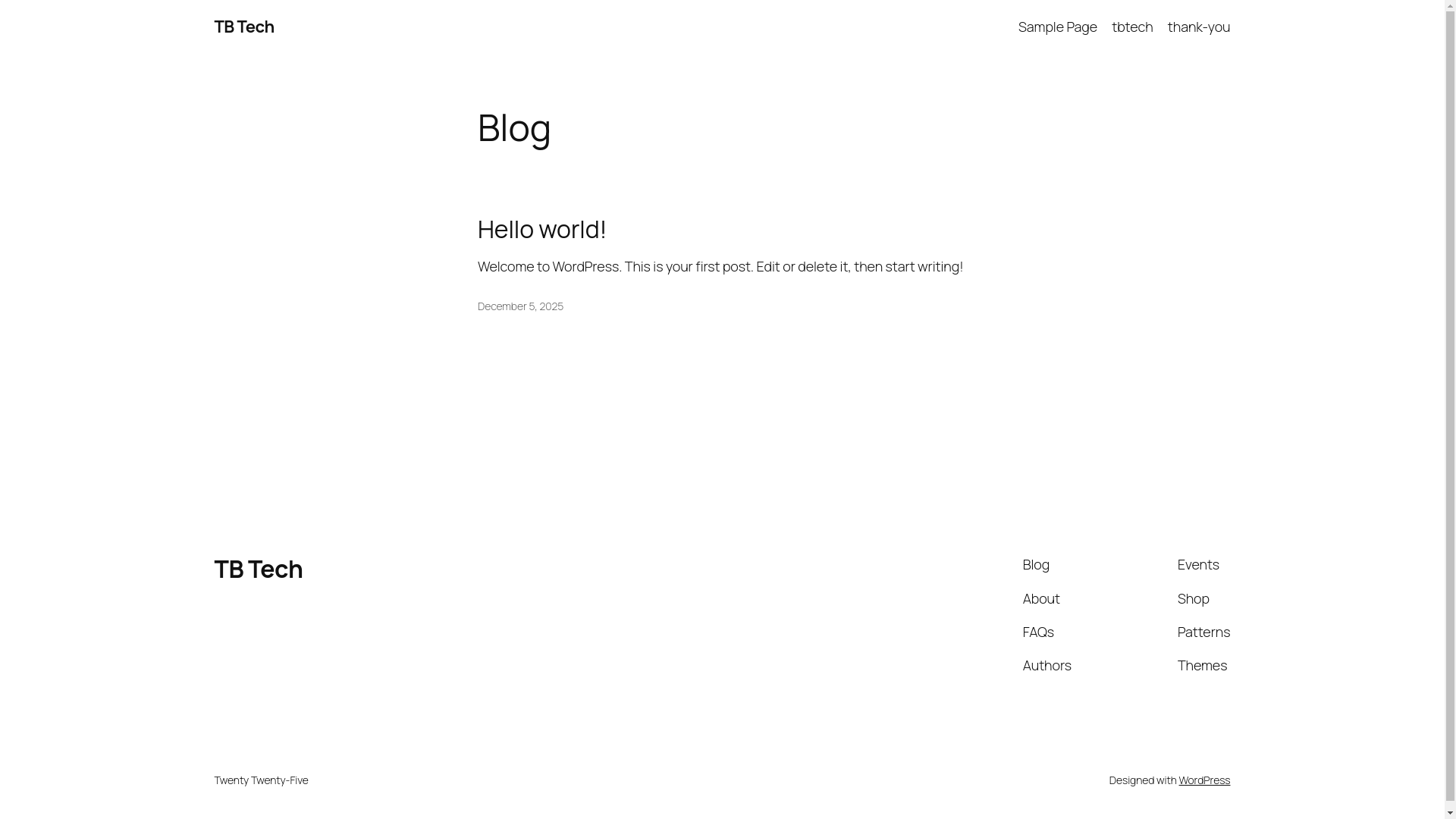 website screenshot of https://tbtechworld.com.ng/