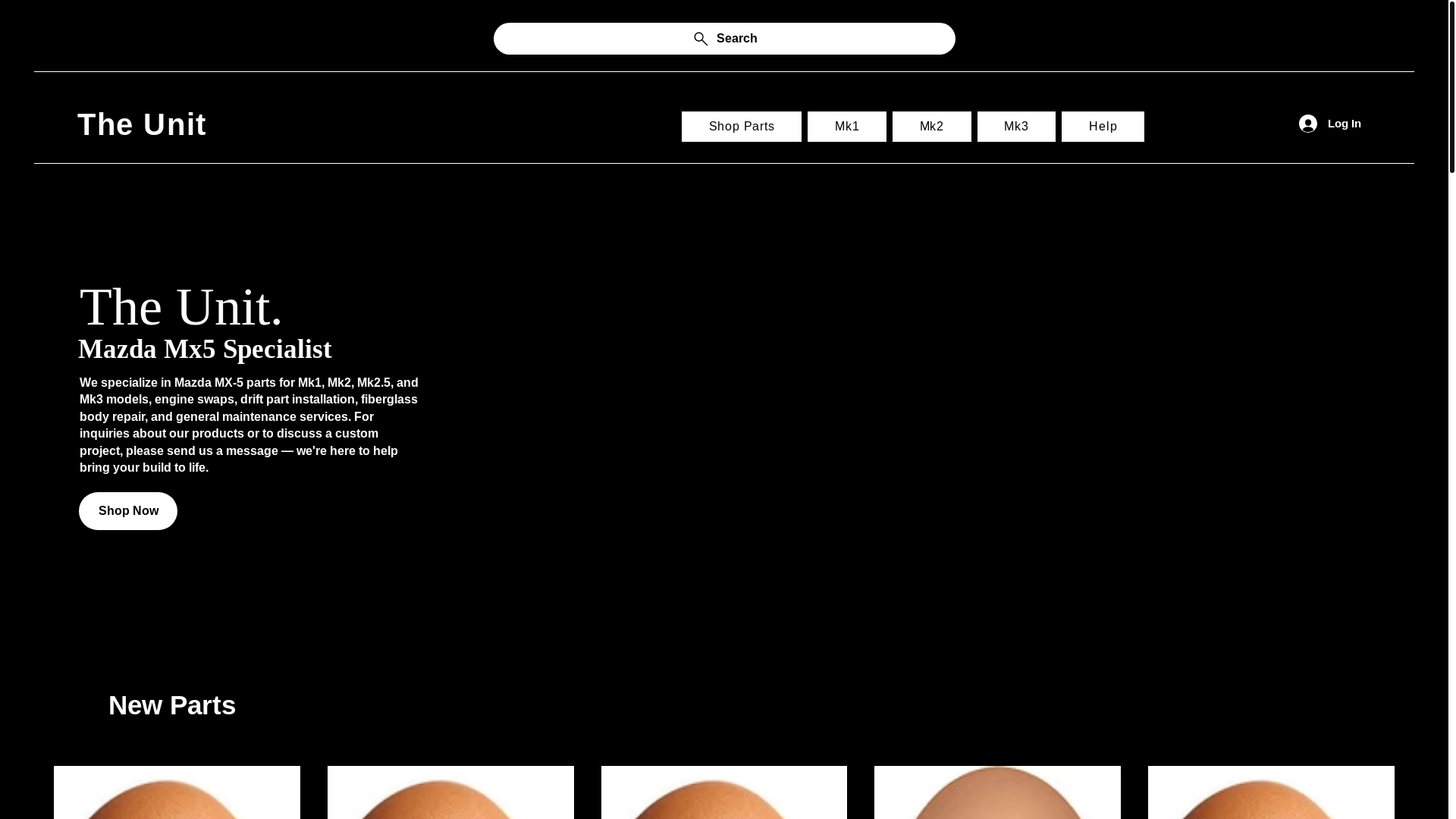 website screenshot of https://theunitparts.co.uk/