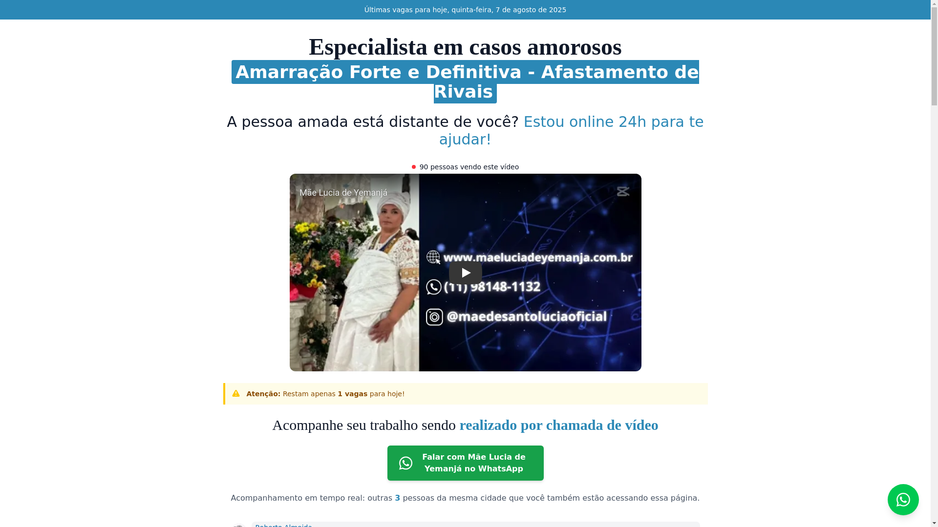 website screenshot of https://maeluciadeyemanja.pt/