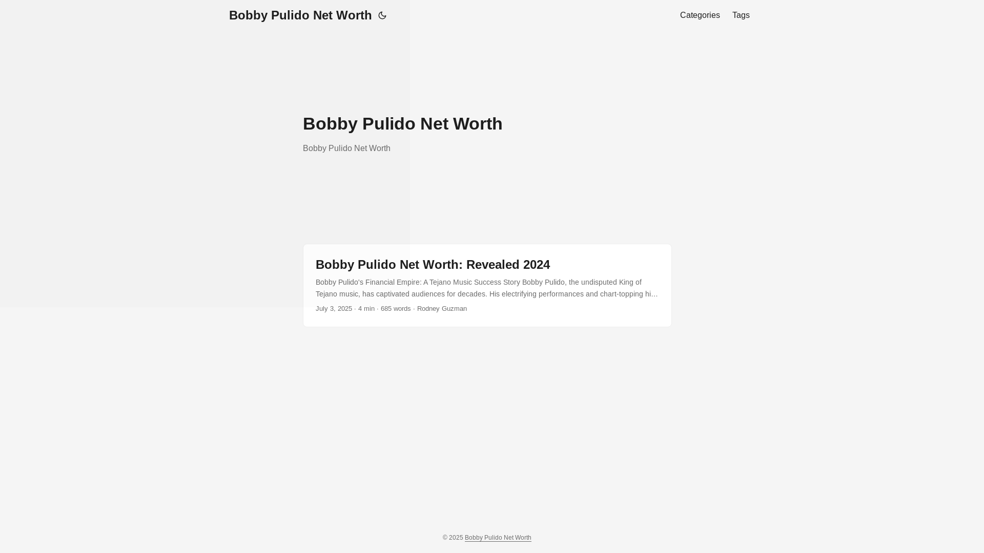 website screenshot of https://bobby-pulido-net-worth.pages.dev/