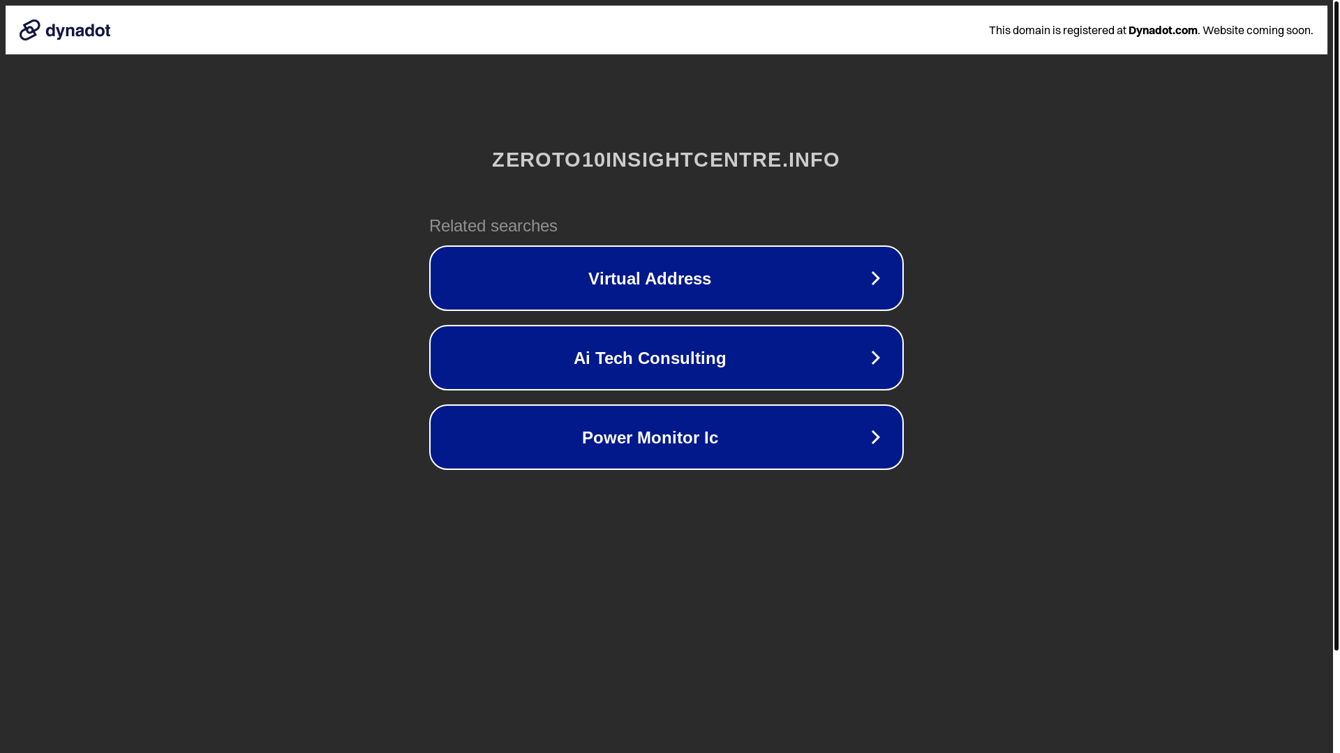 website screenshot of https://zeroto10insightcentre.info/
