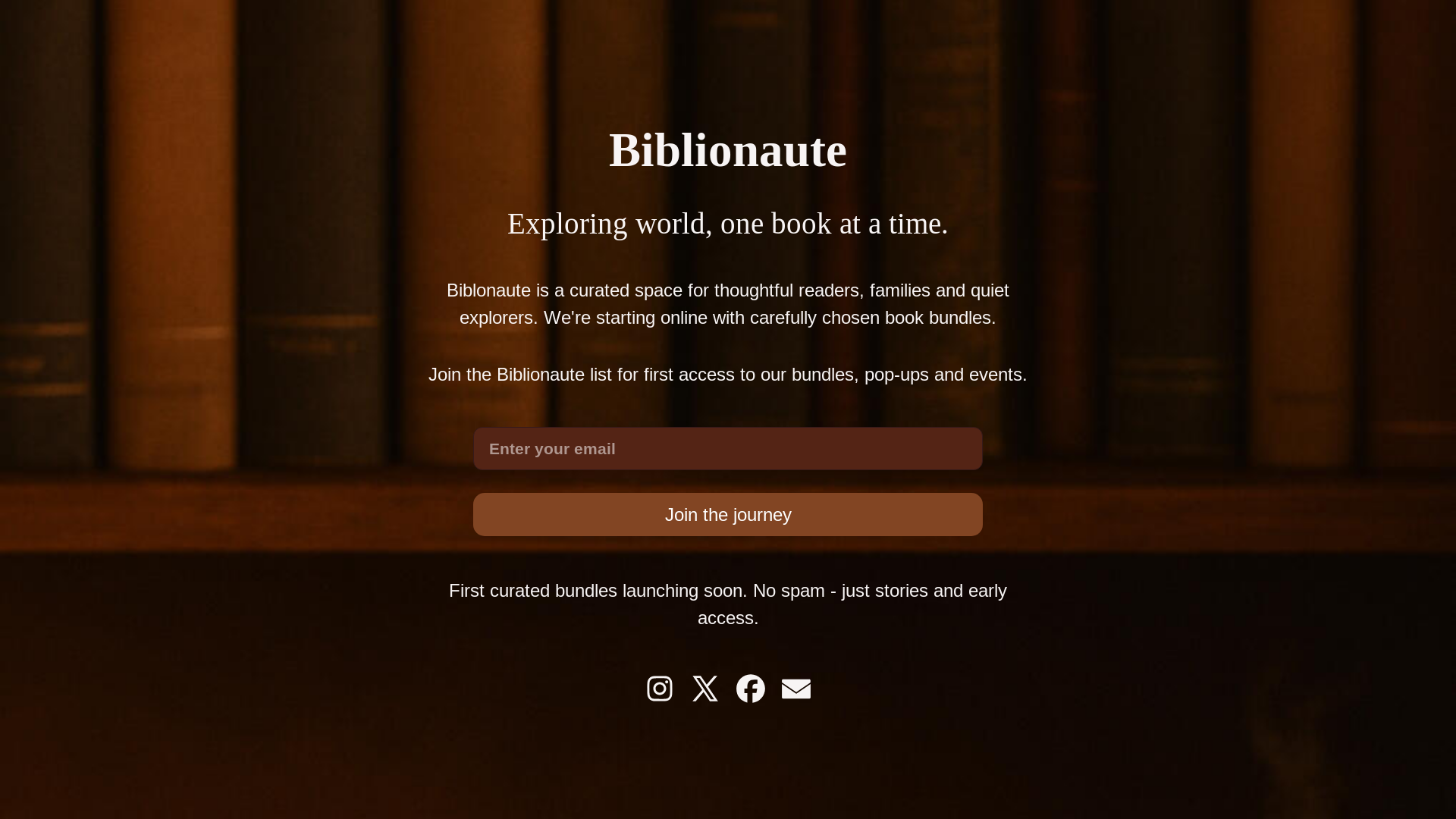 website screenshot of https://biblionaute.co.uk/