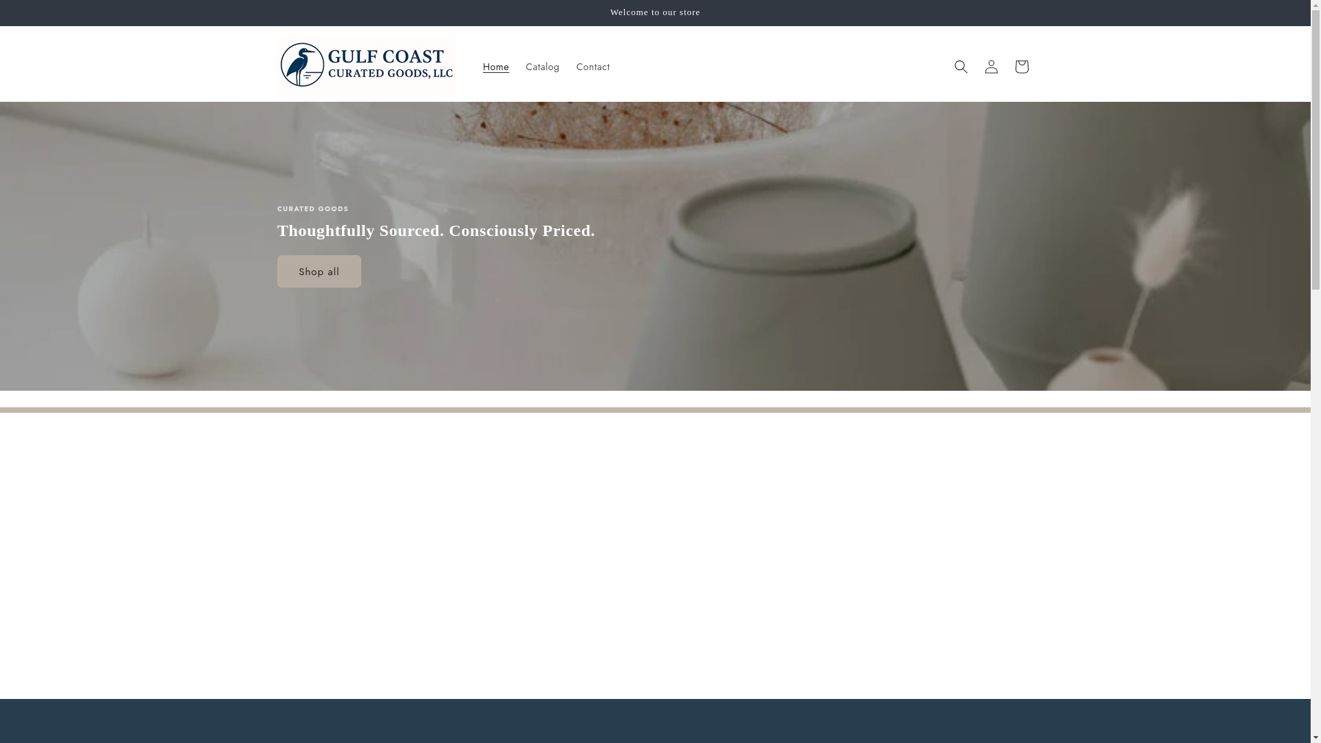website screenshot of https://gulfcoastcuratedgoodsllc.com/