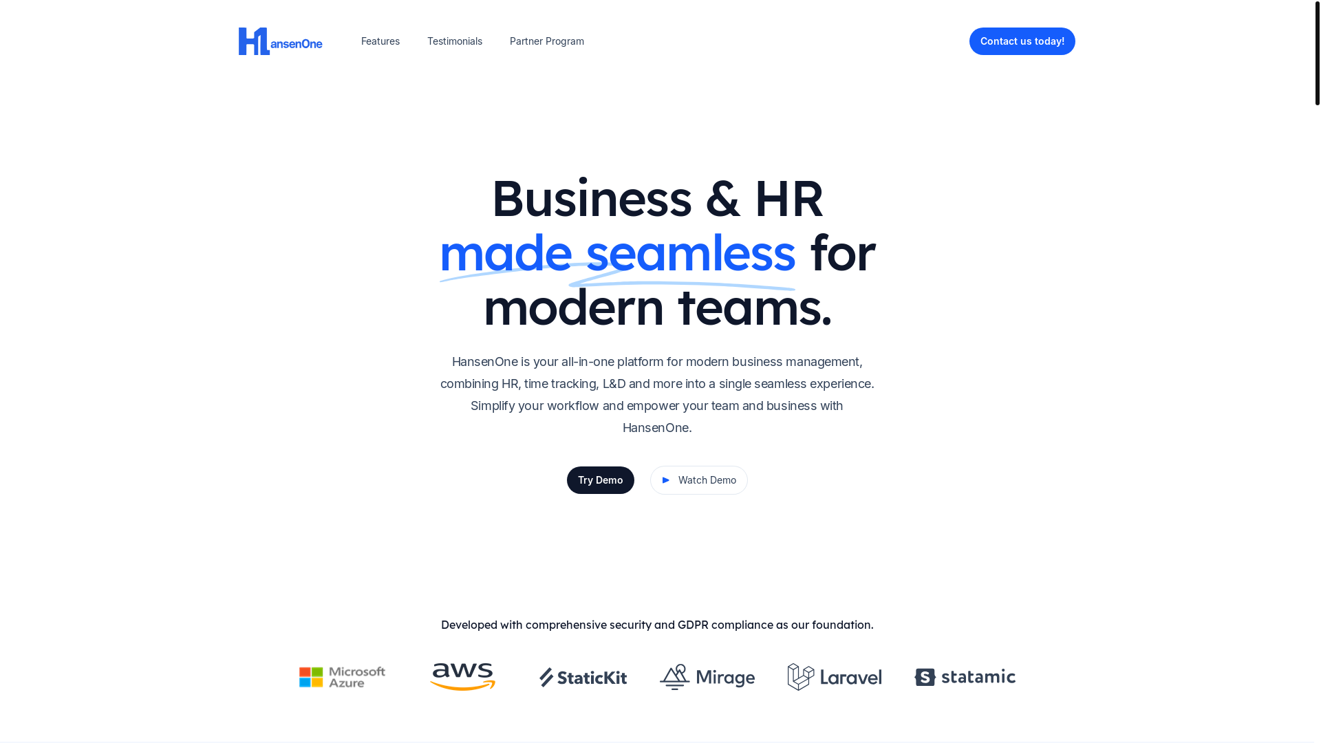 website screenshot of https://hansenoneweb.pages.dev/