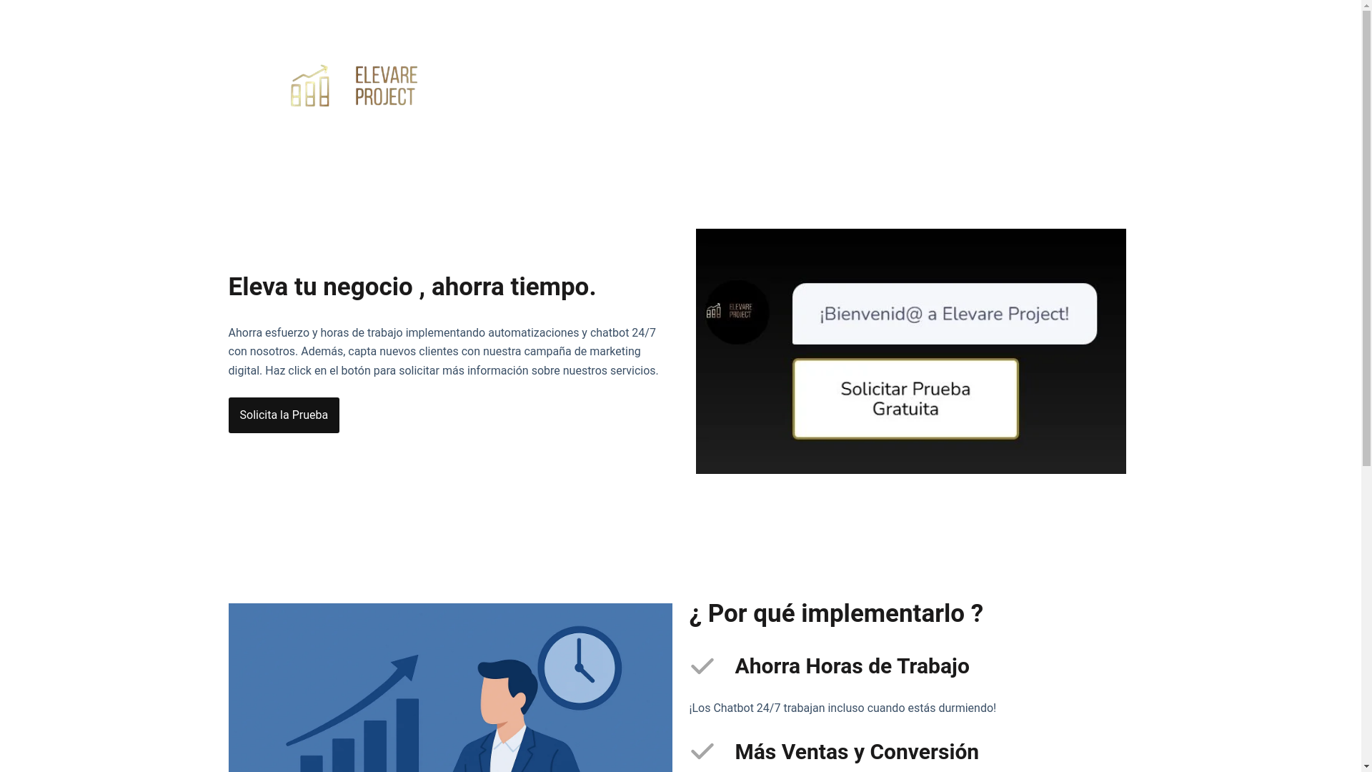 website screenshot of https://elevareprojectai.com/