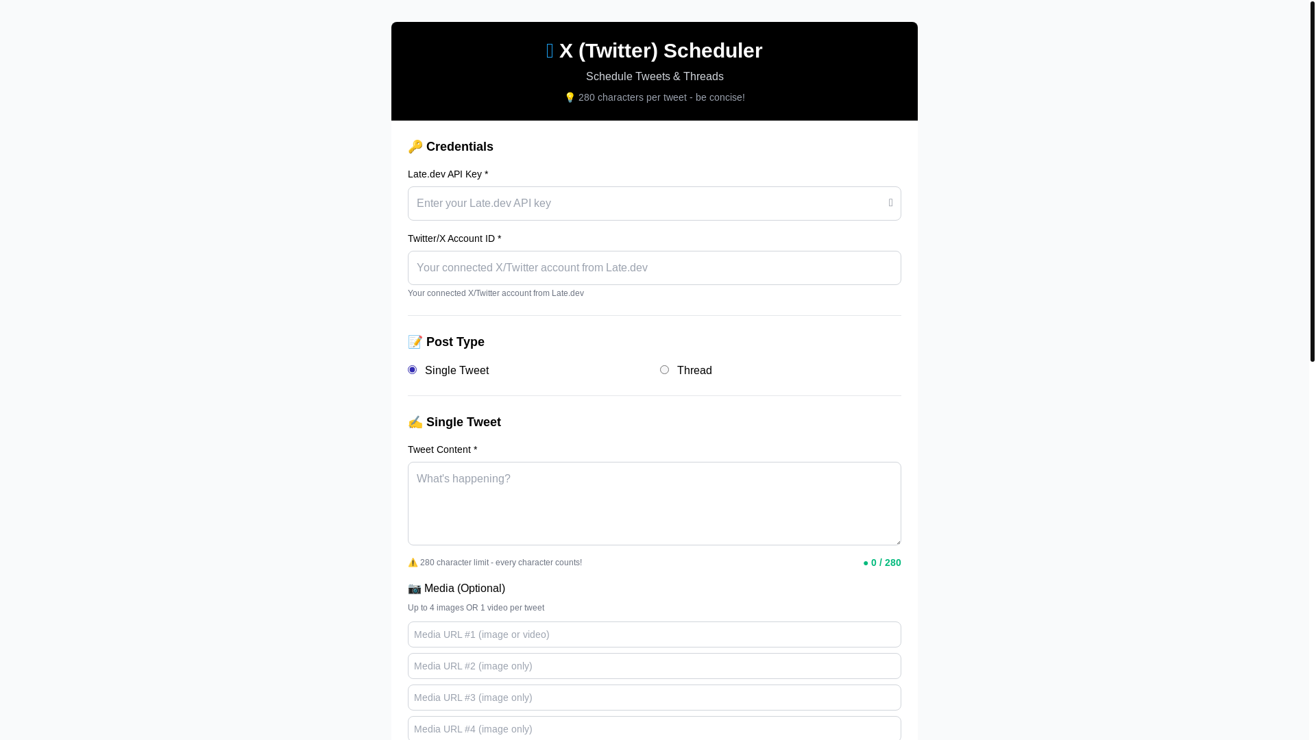 website screenshot of https://twitter-scheduler.pages.dev/