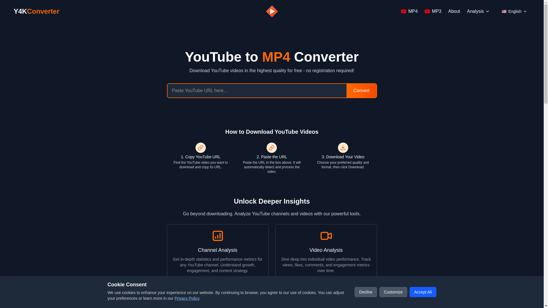 website screenshot of https://www.y4kconvert.com/