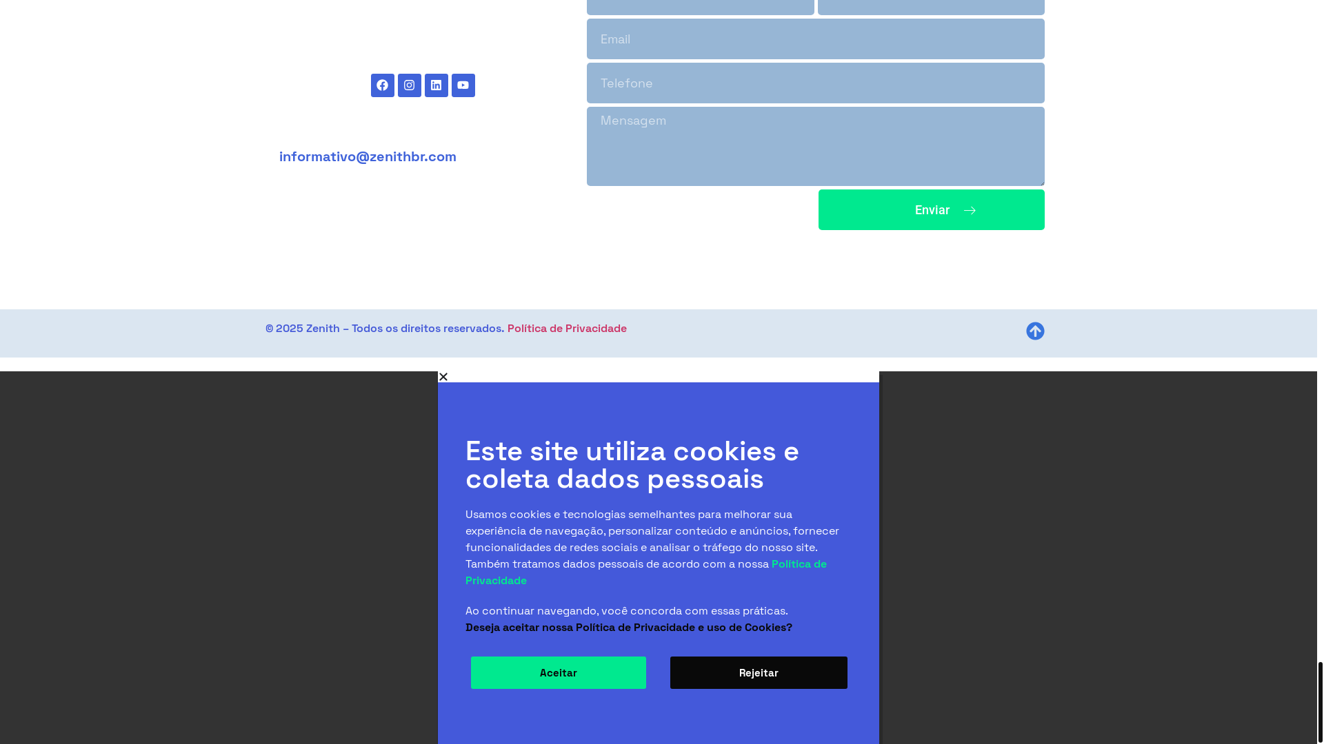 website screenshot of https://zenithbr.com/
