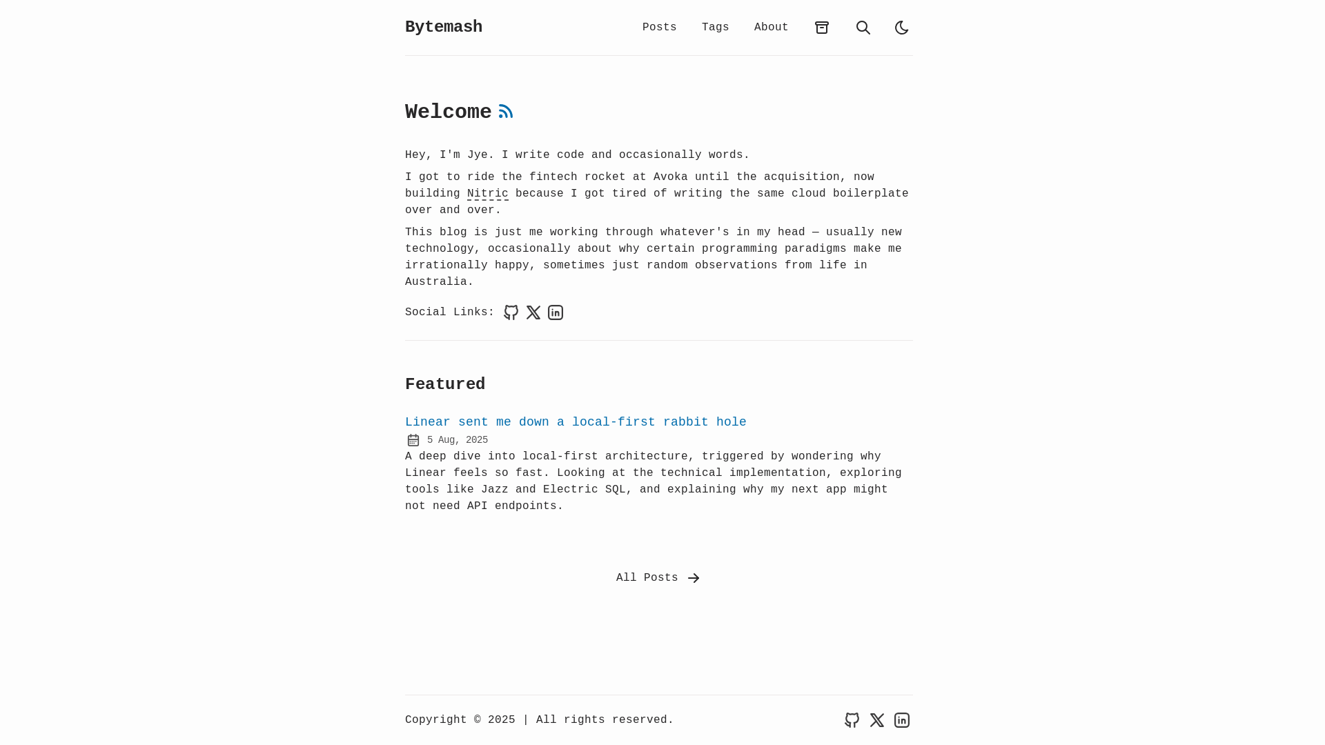 website screenshot of https://bytemash.net/
