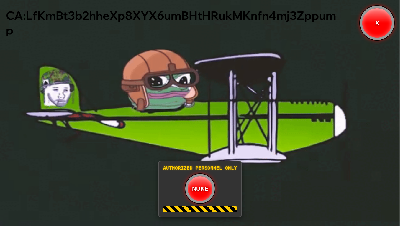 website screenshot of https://nukepepe.fun/
