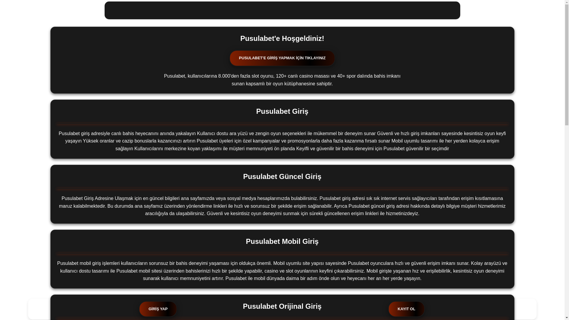 website screenshot of https://pusulabetgercekgiris.com/