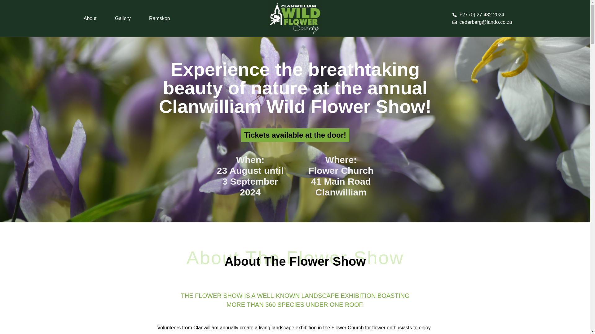 website screenshot of https://clanwilliamwildflowershow.com/