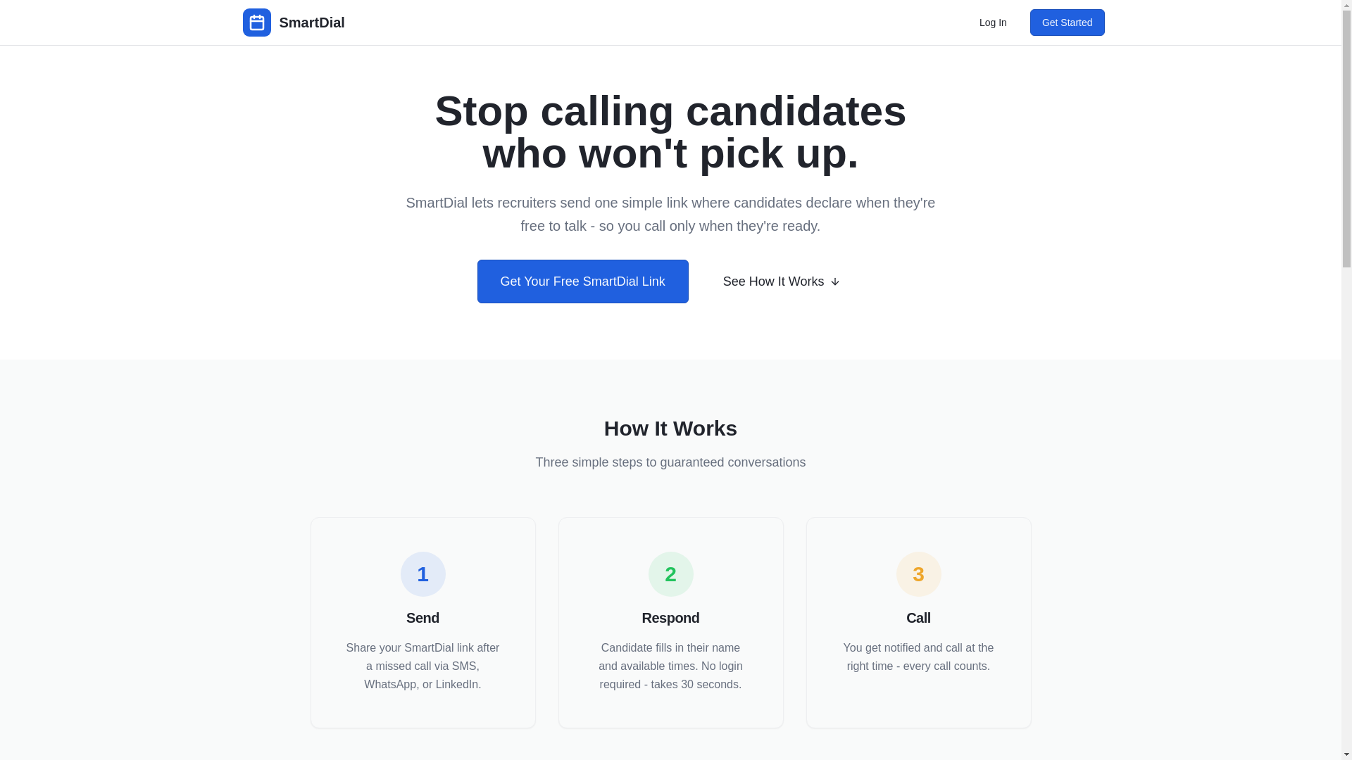 website screenshot of https://smartdial.cc/