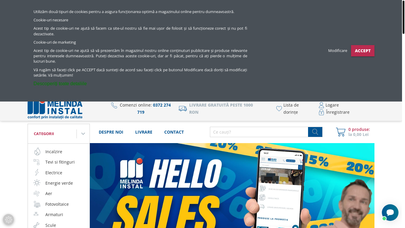 website screenshot of http://www.melindainstal.ro/