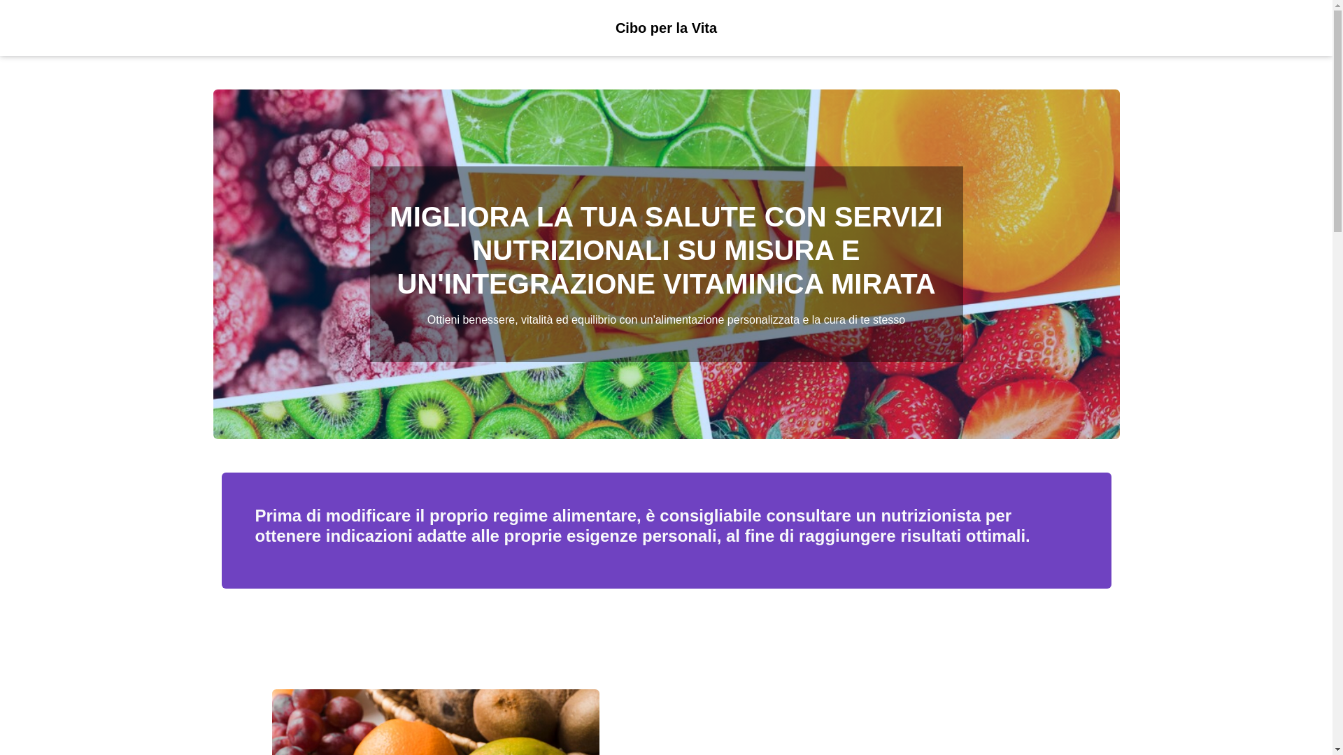 website screenshot of https://ciboperlavitass.com/