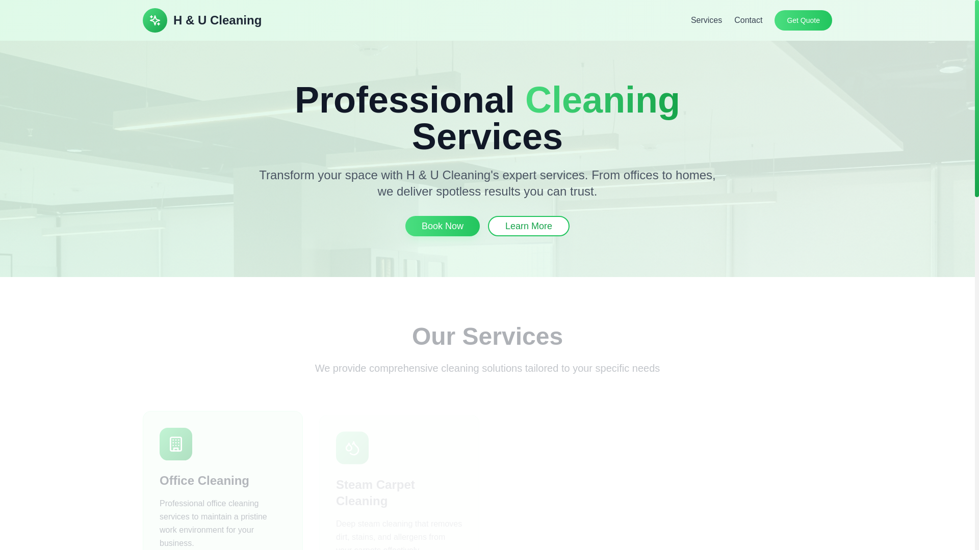 website screenshot of https://hucleaning.com.au/