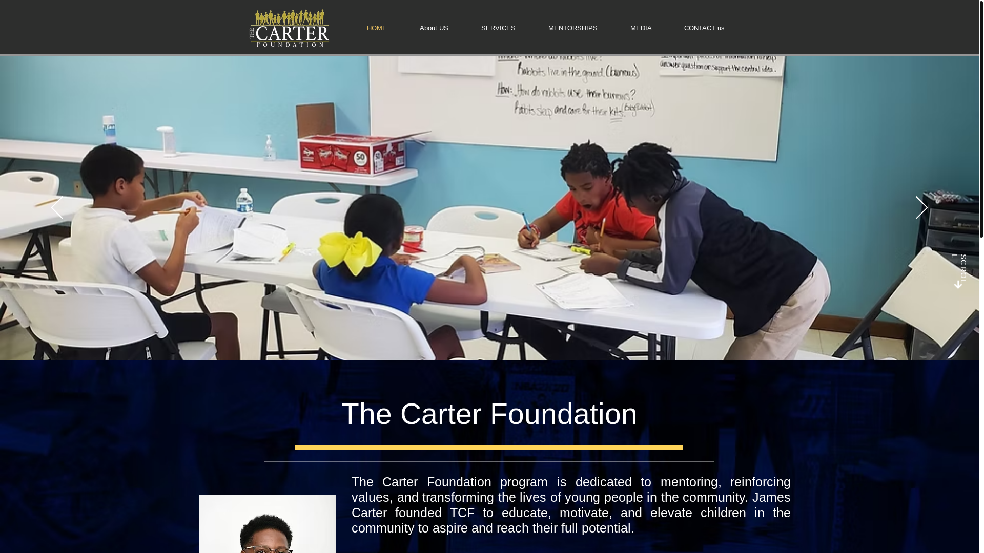 website screenshot of https://thecarterfoundationms.org/