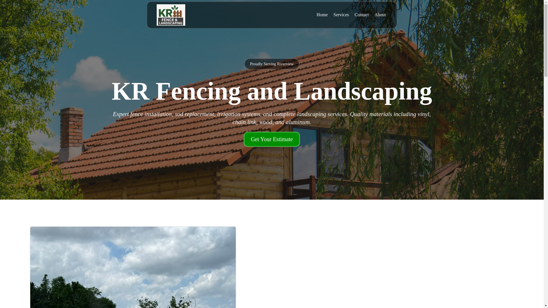 website screenshot of https://krfencinglandscaping.com/