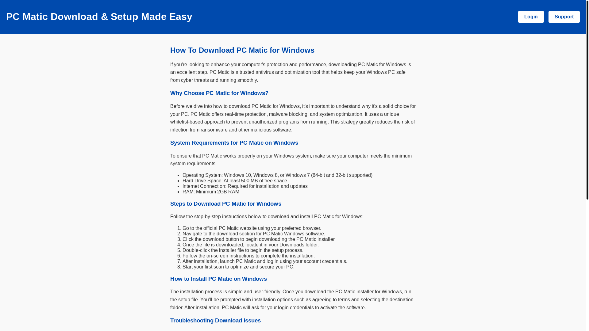 website screenshot of https://downloadpcmaticforwindows.pages.dev/