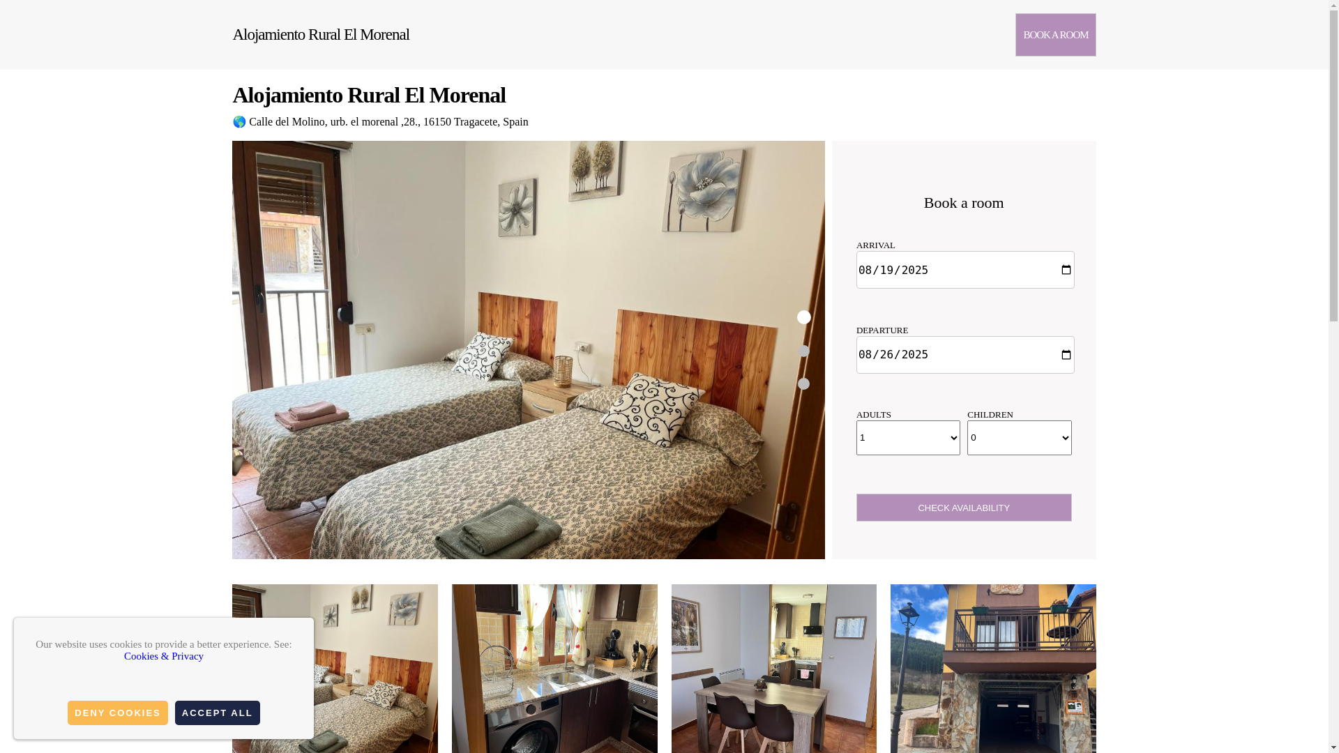 website screenshot of https://alojamiento-elmorenal.com.es/