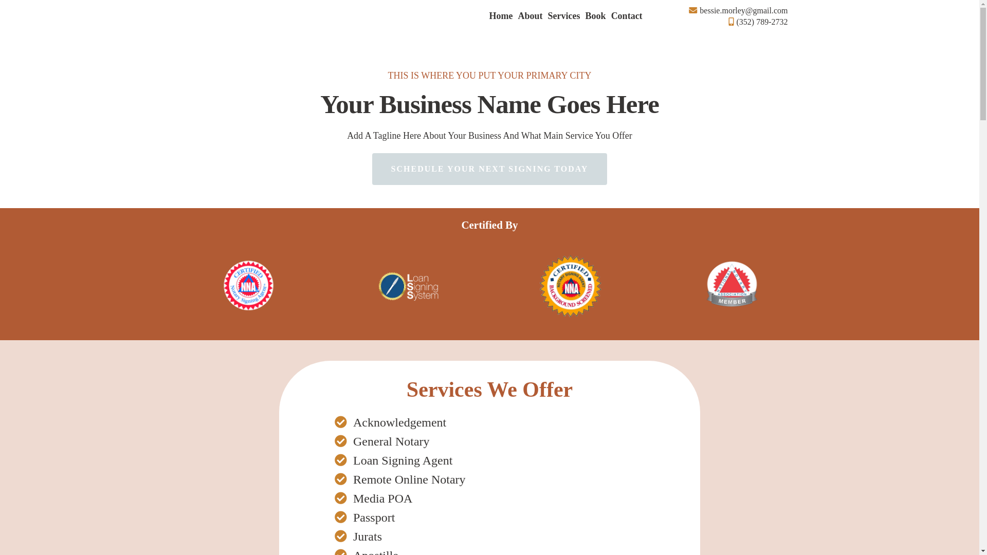 website screenshot of https://bessiemorleynotary.com/