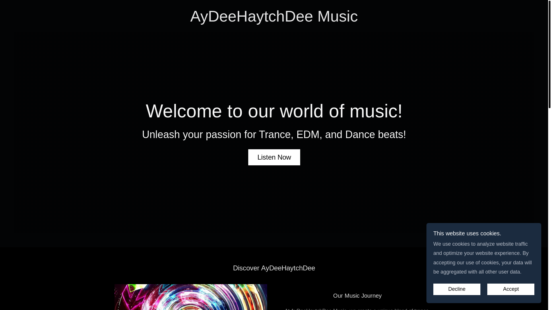 website screenshot of https://aydeehaytchdeemusic.co.uk/