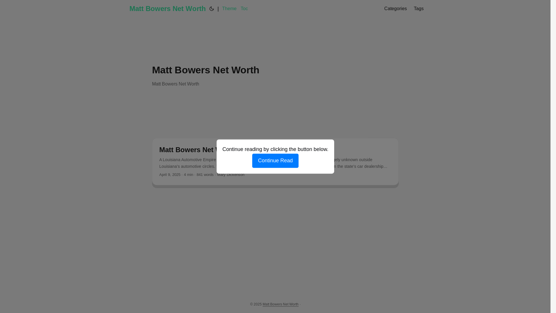 website screenshot of https://matt-bowers-net-worth.pages.dev/