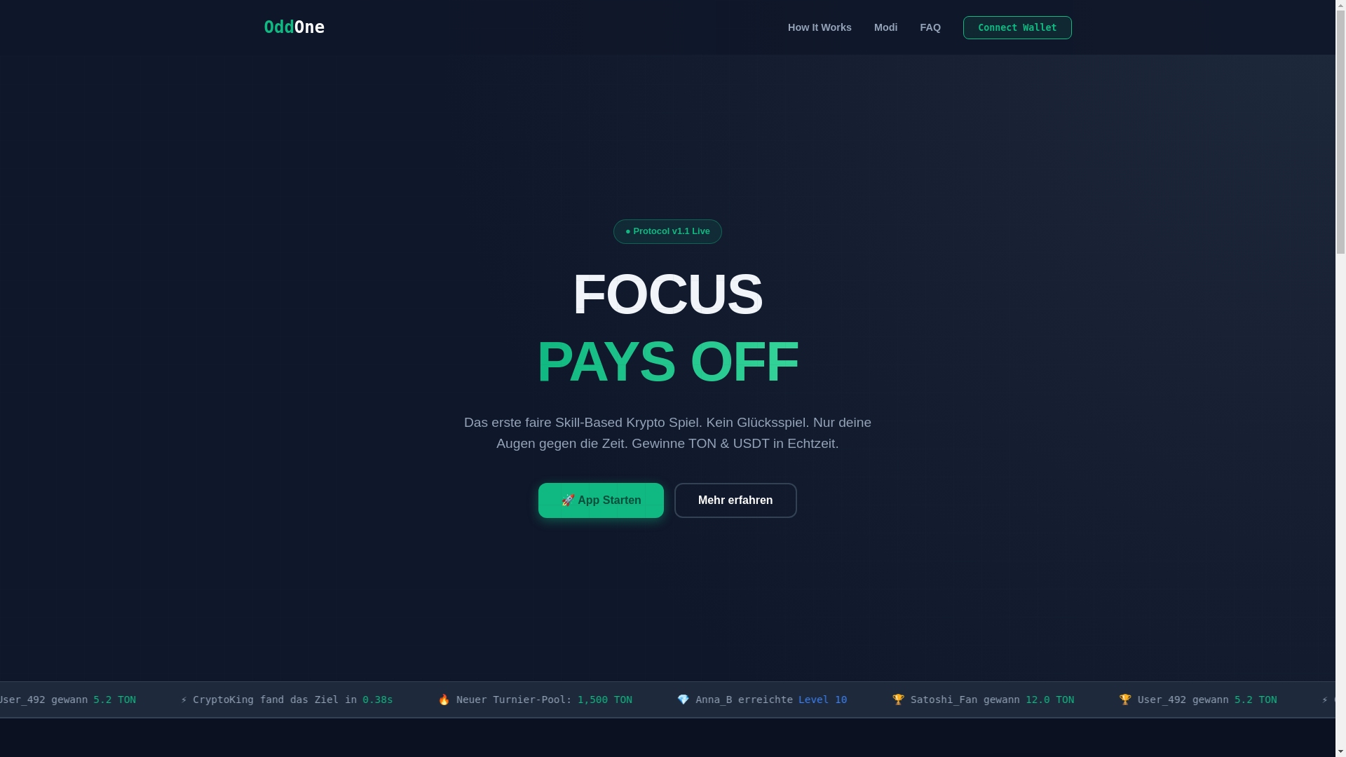 website screenshot of https://oddone-landing.pages.dev/