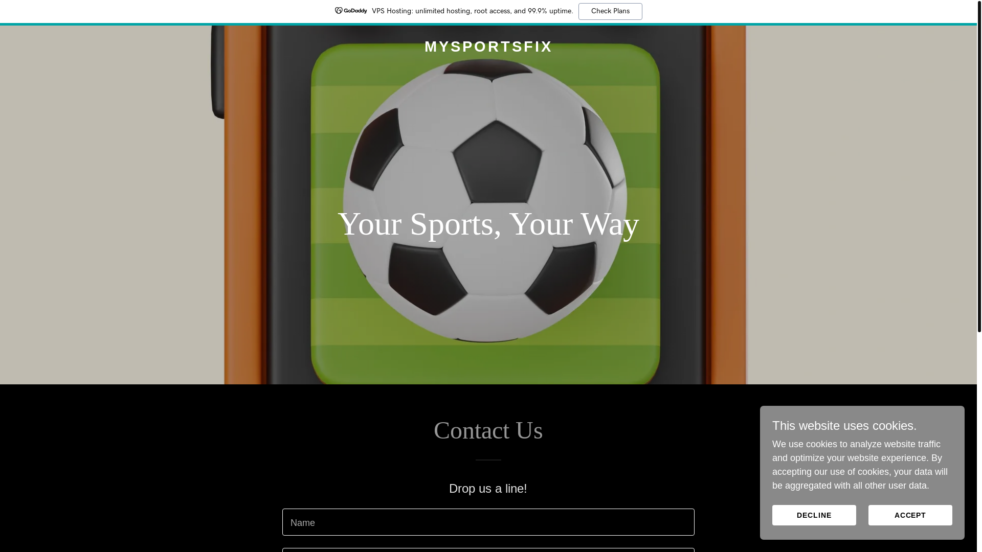 website screenshot of https://mysportsfix.co.uk/