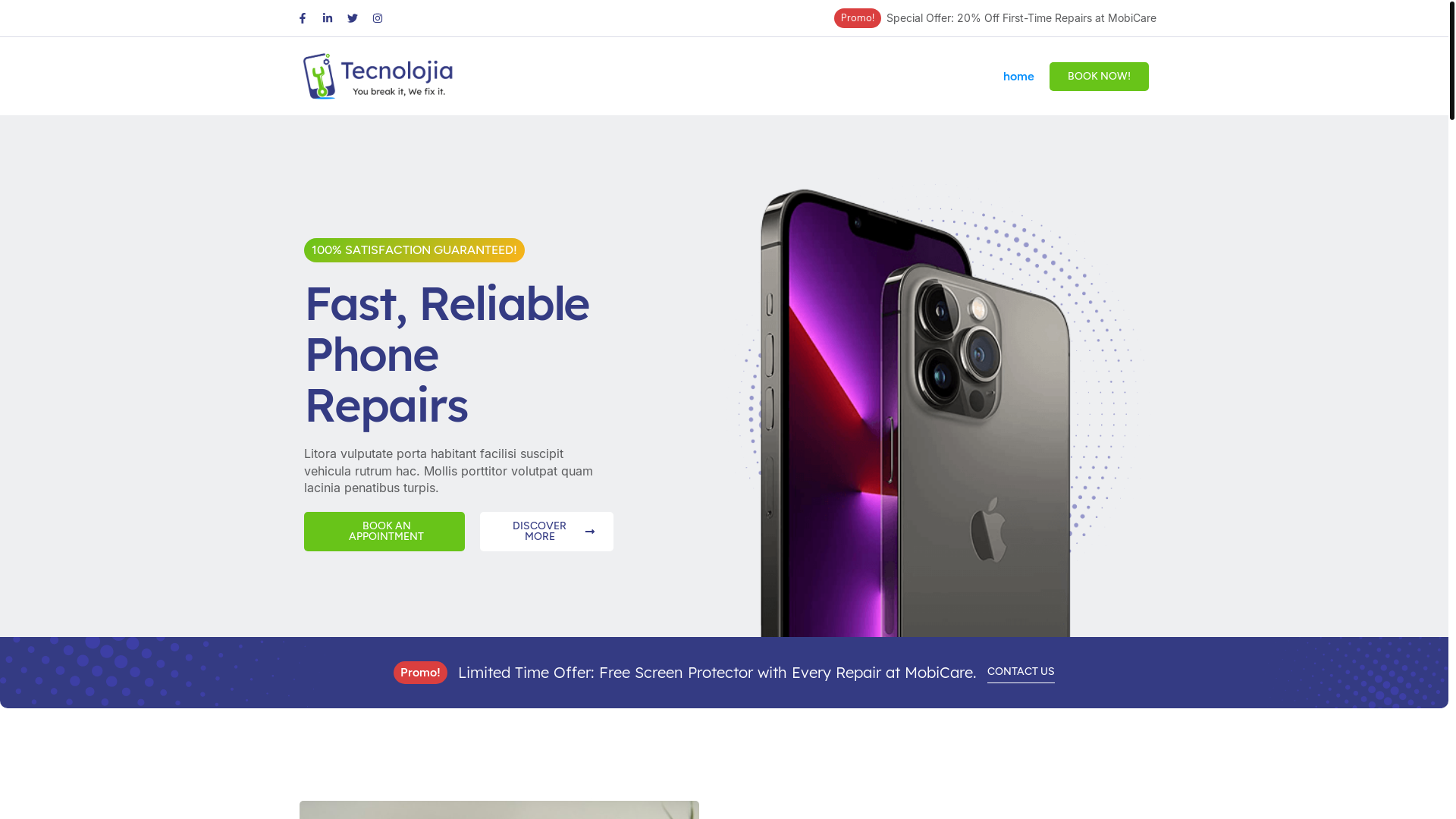 website screenshot of https://tecnolojia.in/