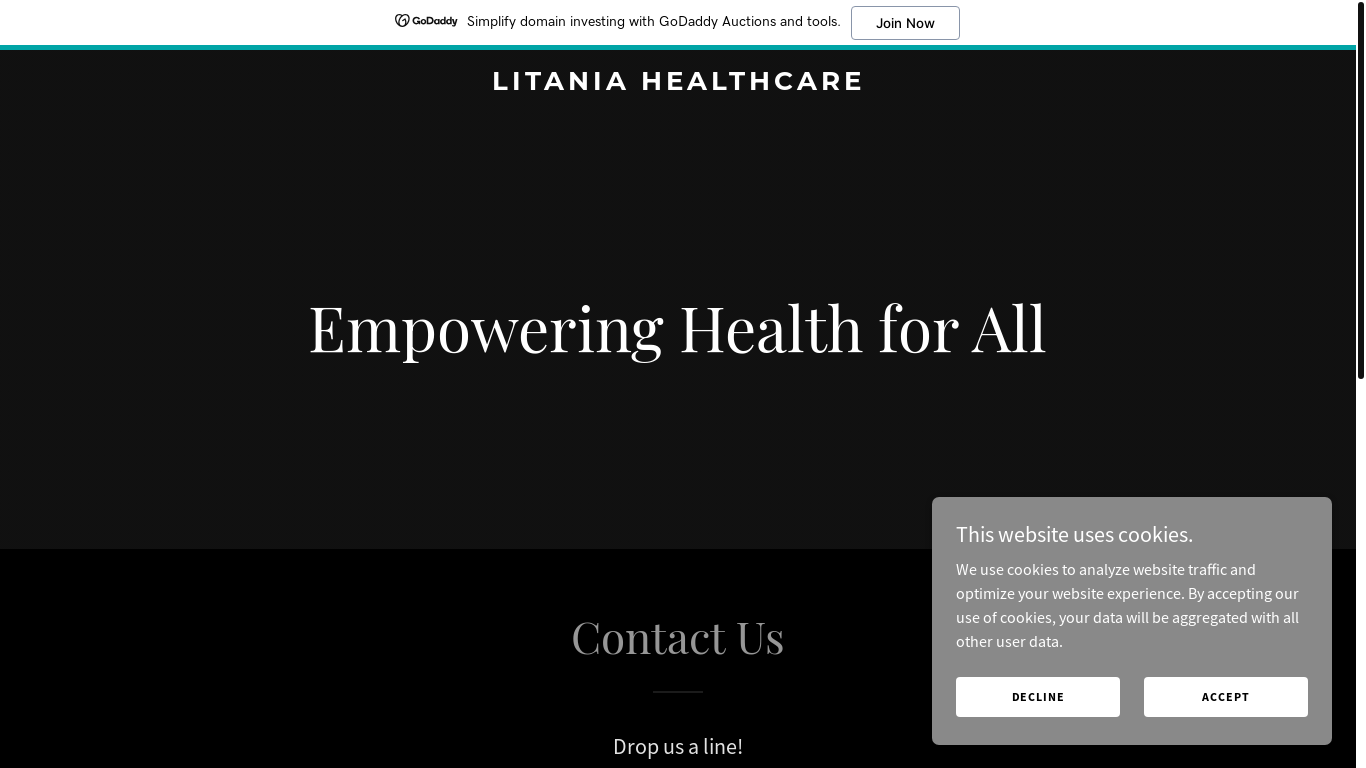 website screenshot of https://infolitaniahealthcare.com/