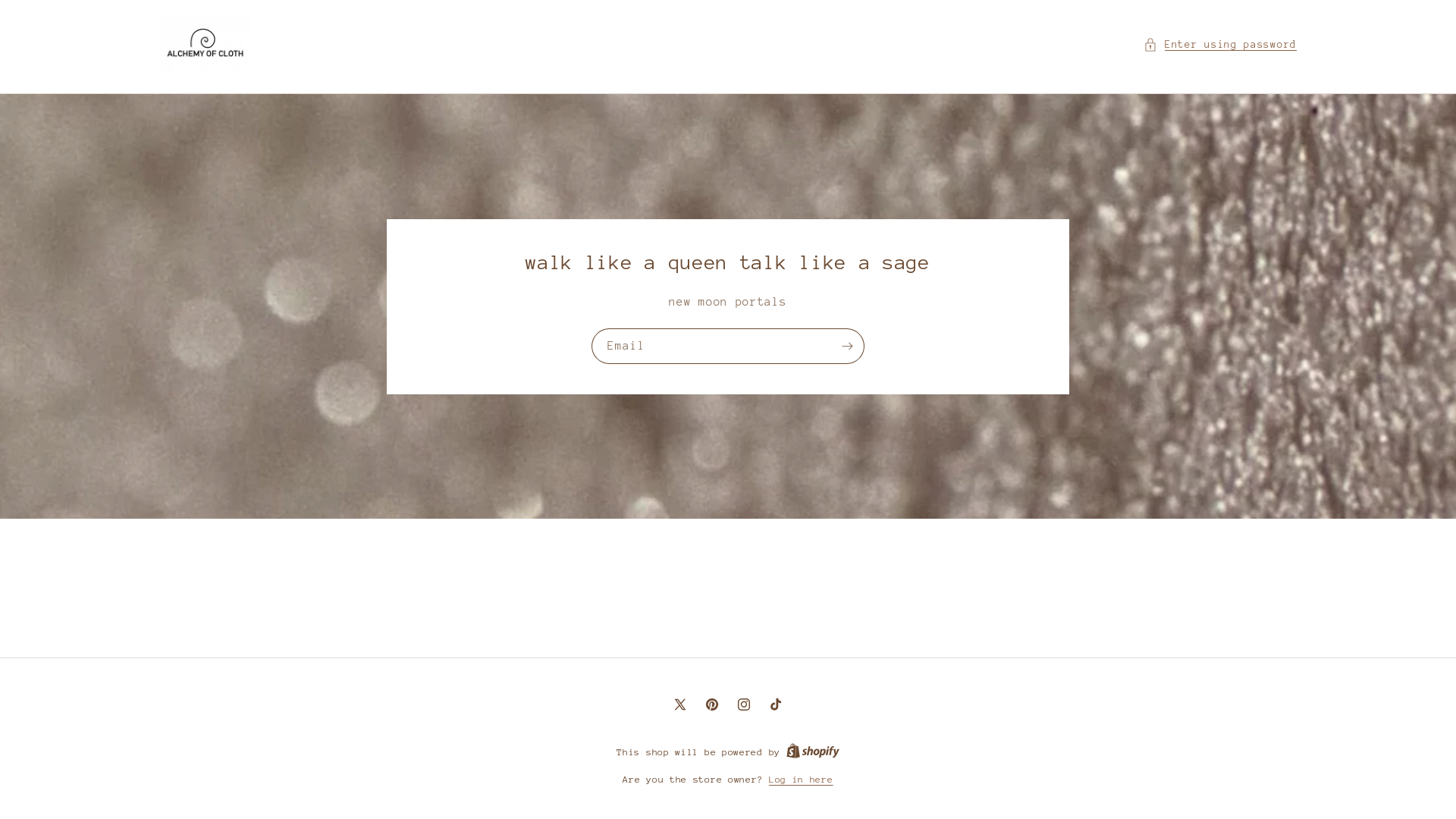website screenshot of https://alchemyofcloth.com/