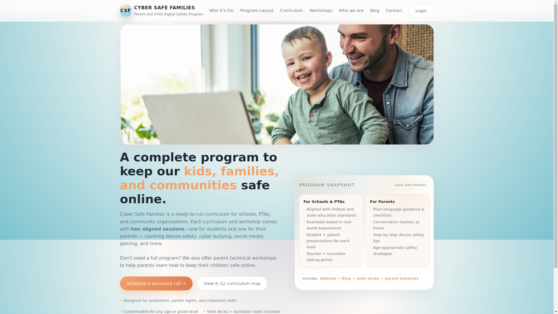 website screenshot of https://yourcybersafefamily.com/