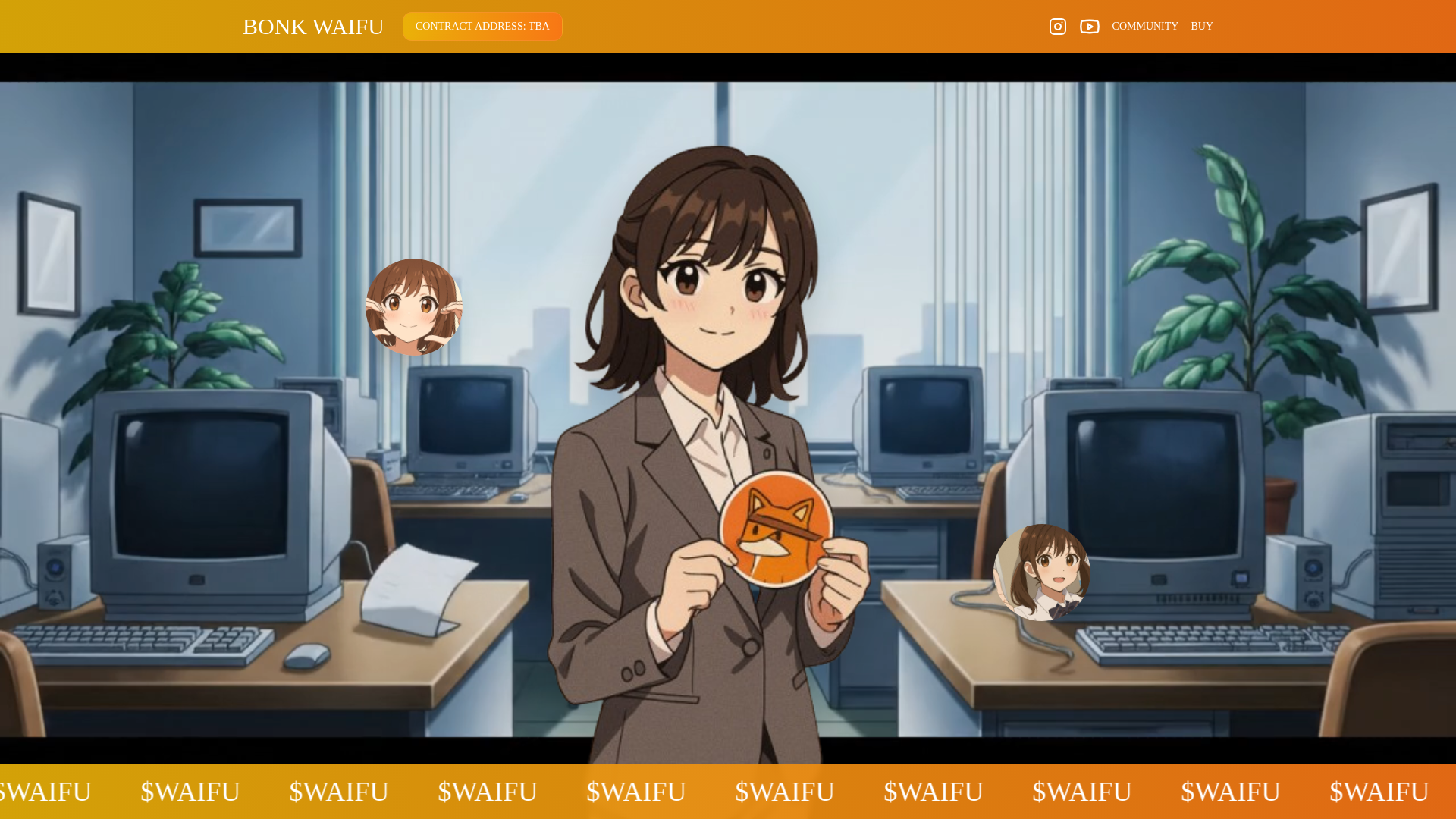 website screenshot of https://bonkwaifu.fun/