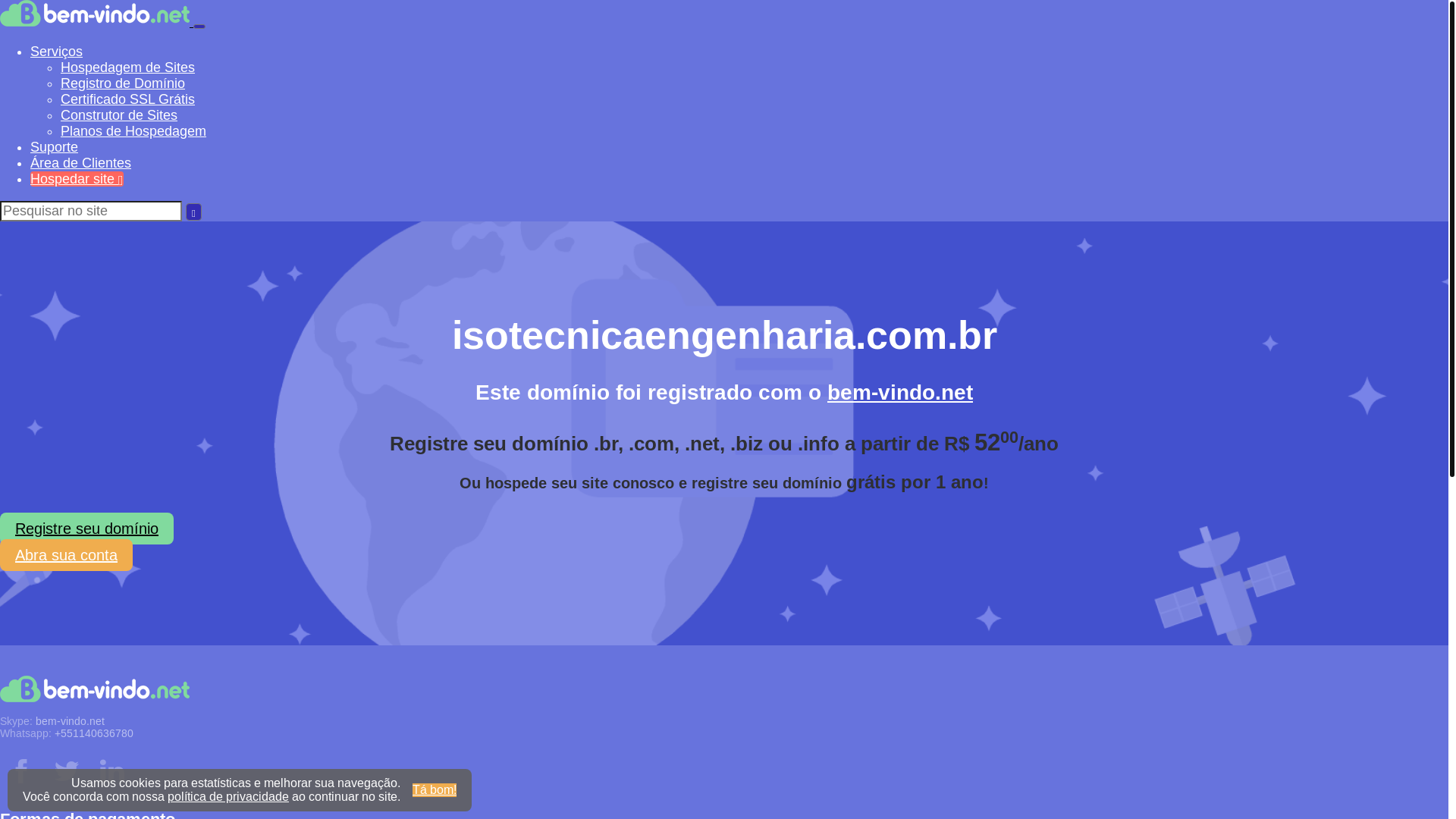 website screenshot of https://isotecnicaengenharia.com.br/