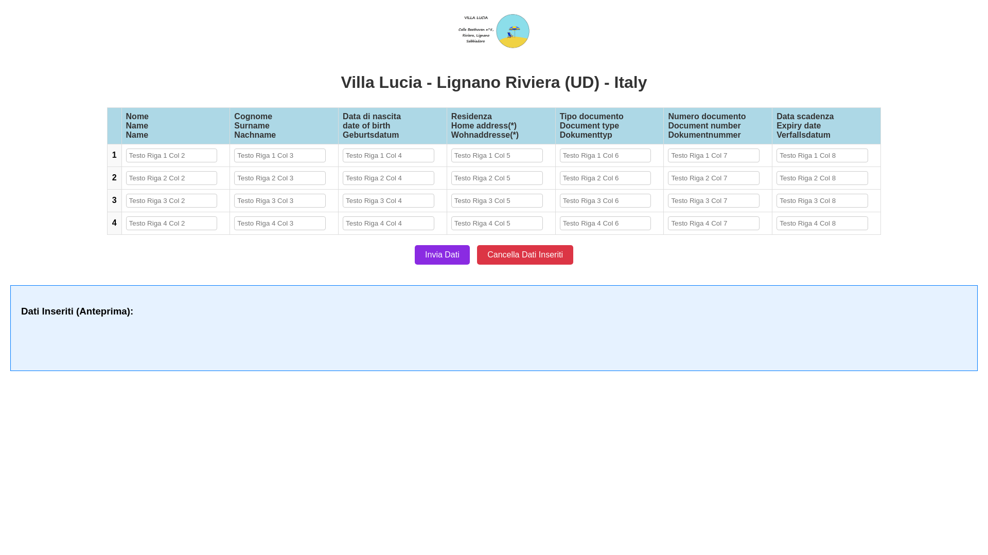 website screenshot of https://villalucialignano.it/