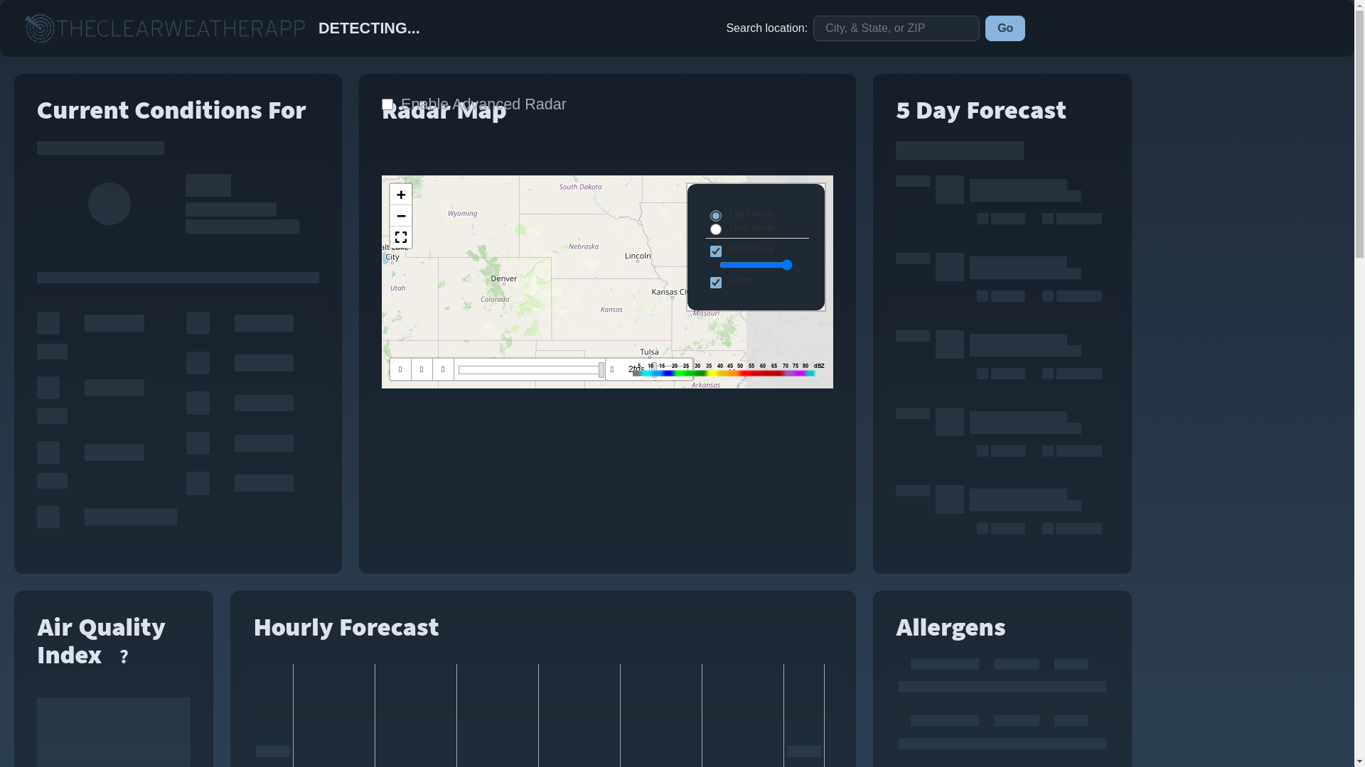 website screenshot of https://theclearweatherapp.pages.dev/