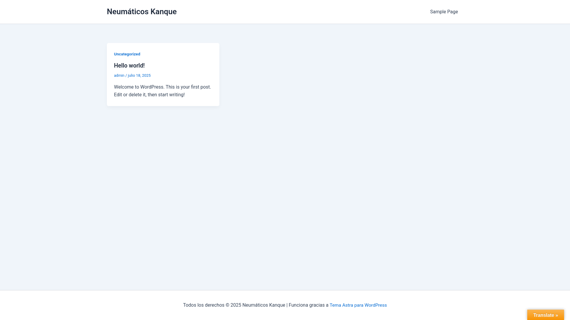 website screenshot of https://neumaticoskanque.es/