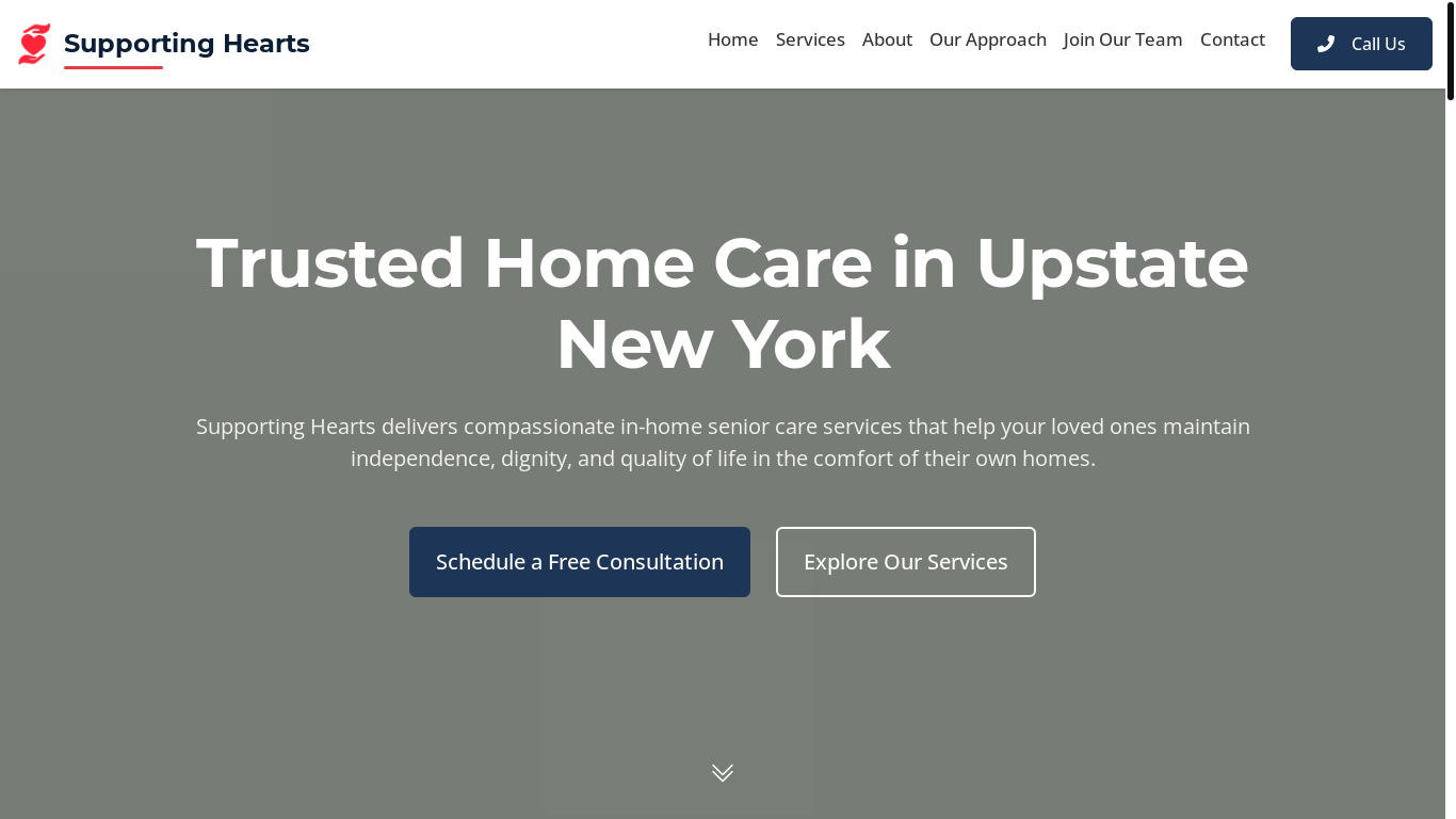 website screenshot of https://supportingheartsny.com/