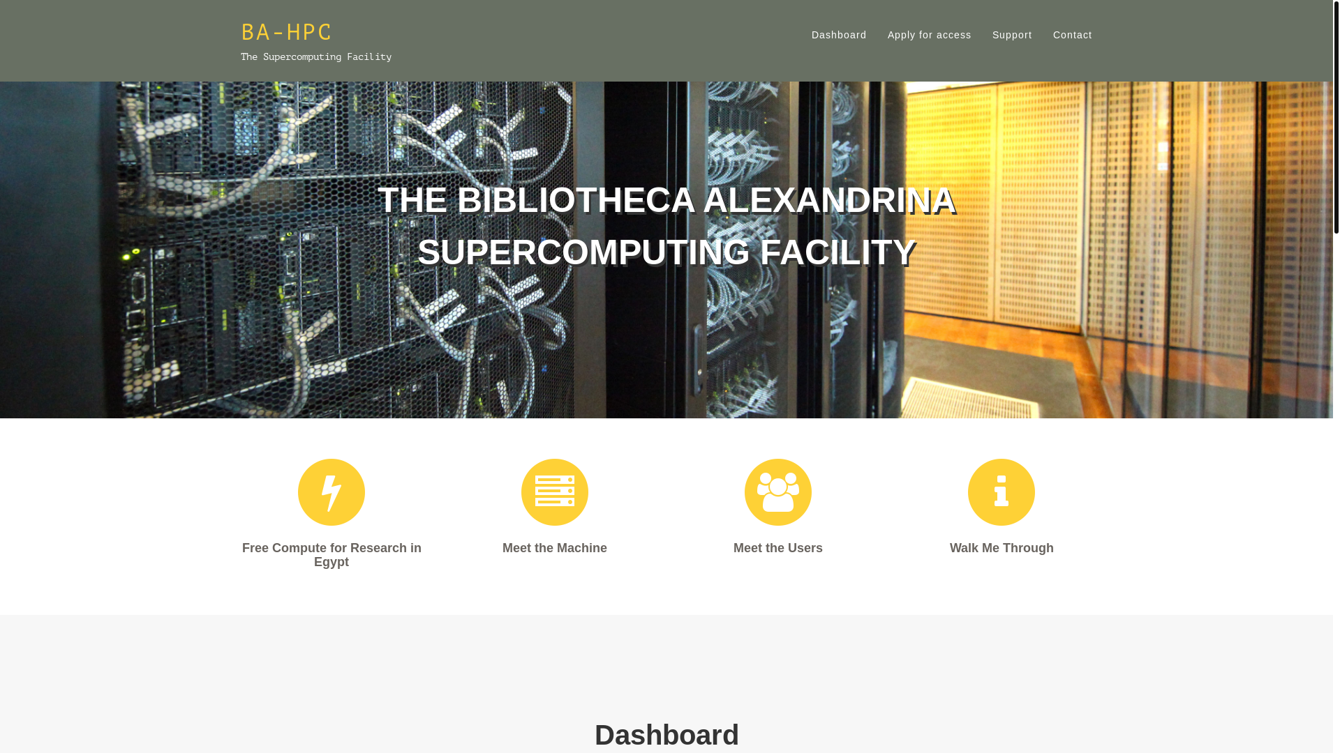 website screenshot of https://hpc.bibalex.org/