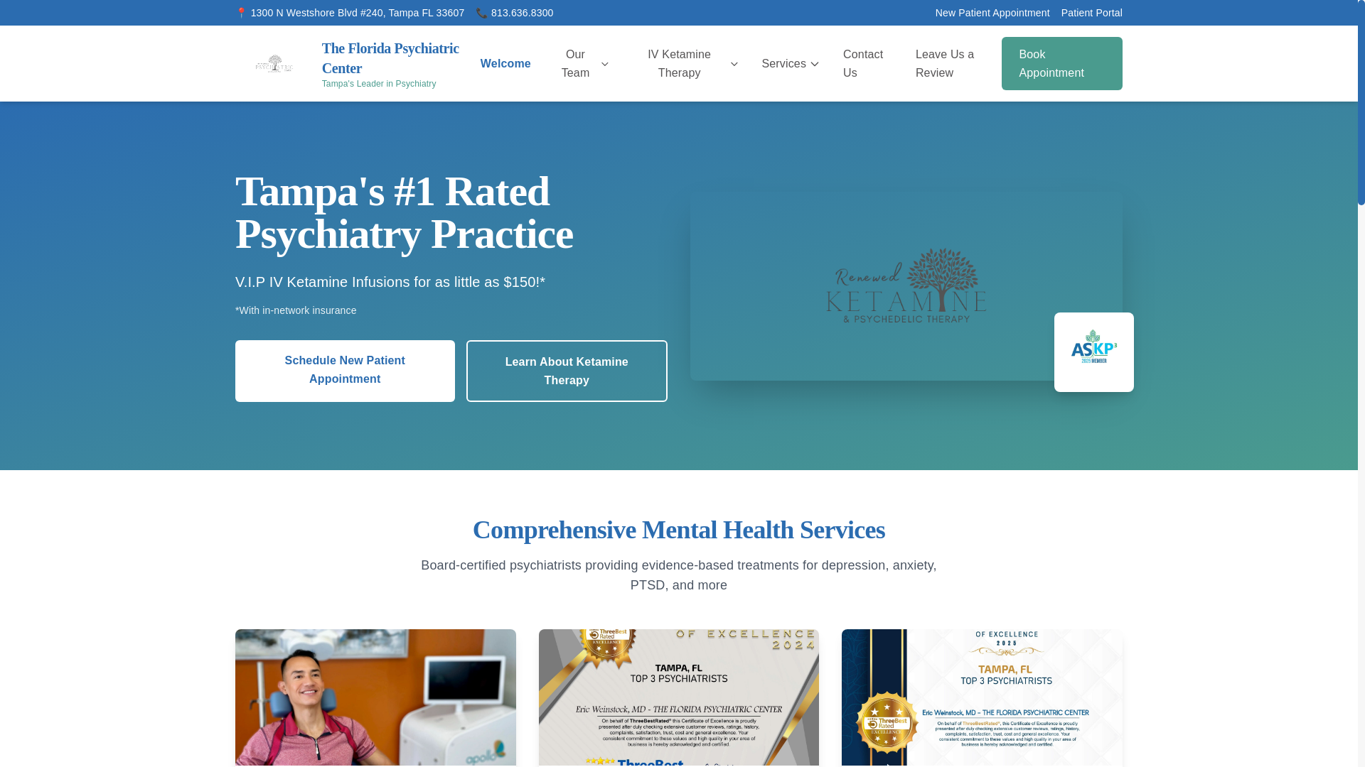 website screenshot of https://thefloridapsychiatriccenter-v6.pages.dev/
