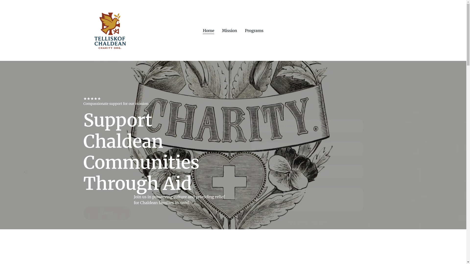 website screenshot of https://telliskofchaldean.org/