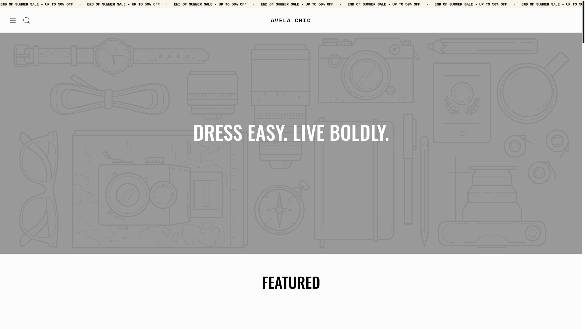 website screenshot of https://avela-chic.com/
