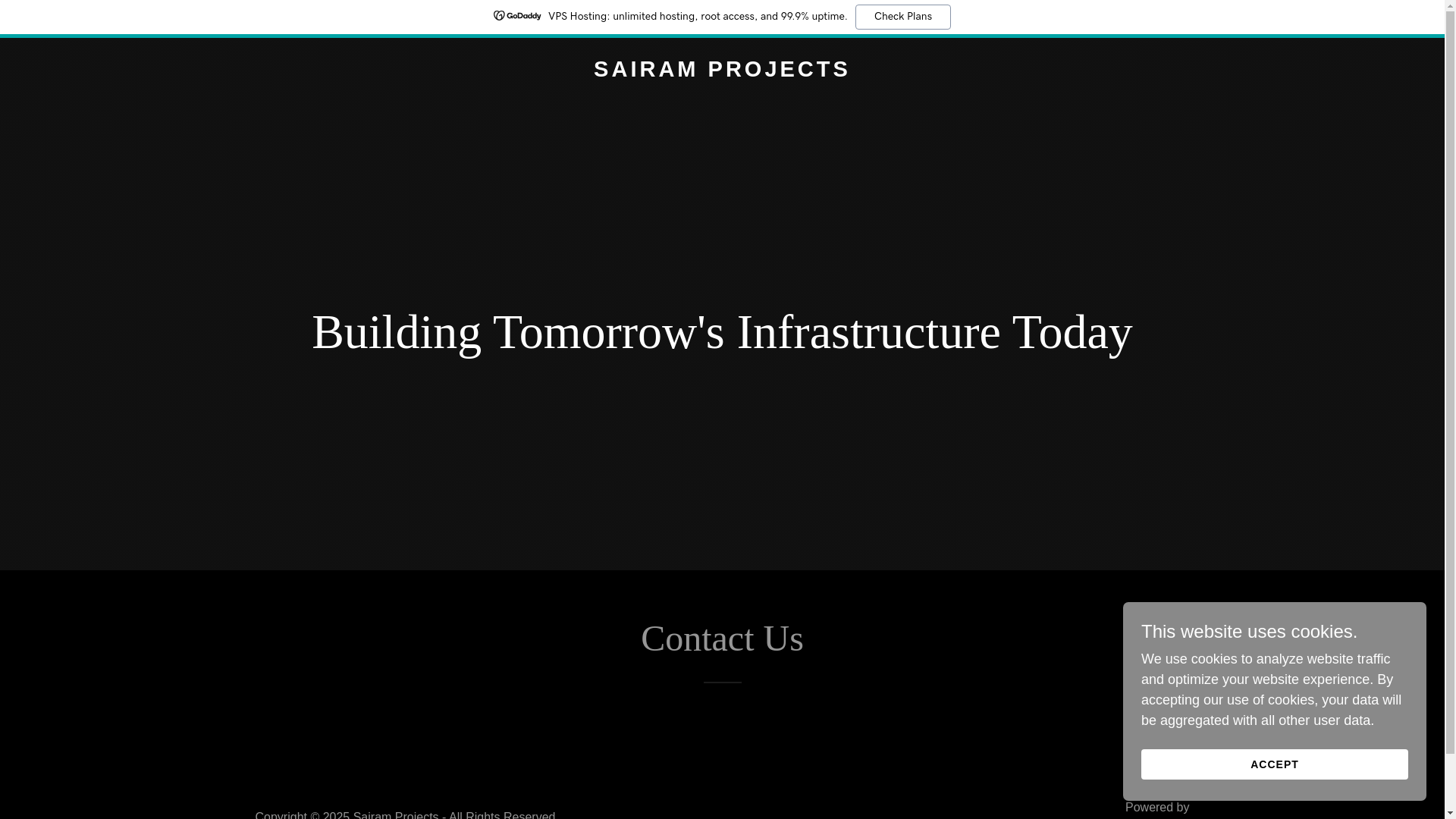 website screenshot of https://sairamprojects.co.in/