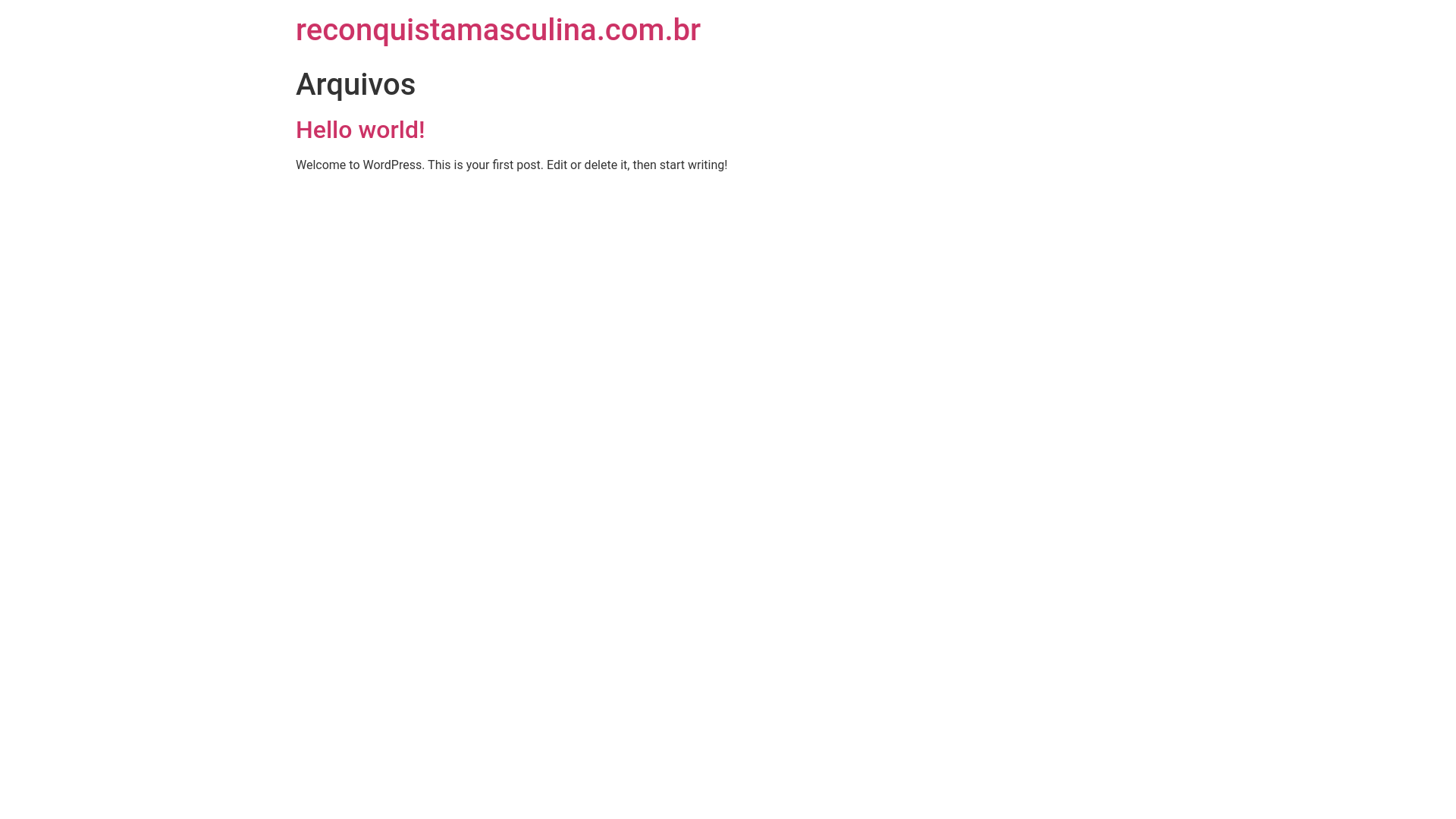 website screenshot of https://reconquistamasculina.com.br/