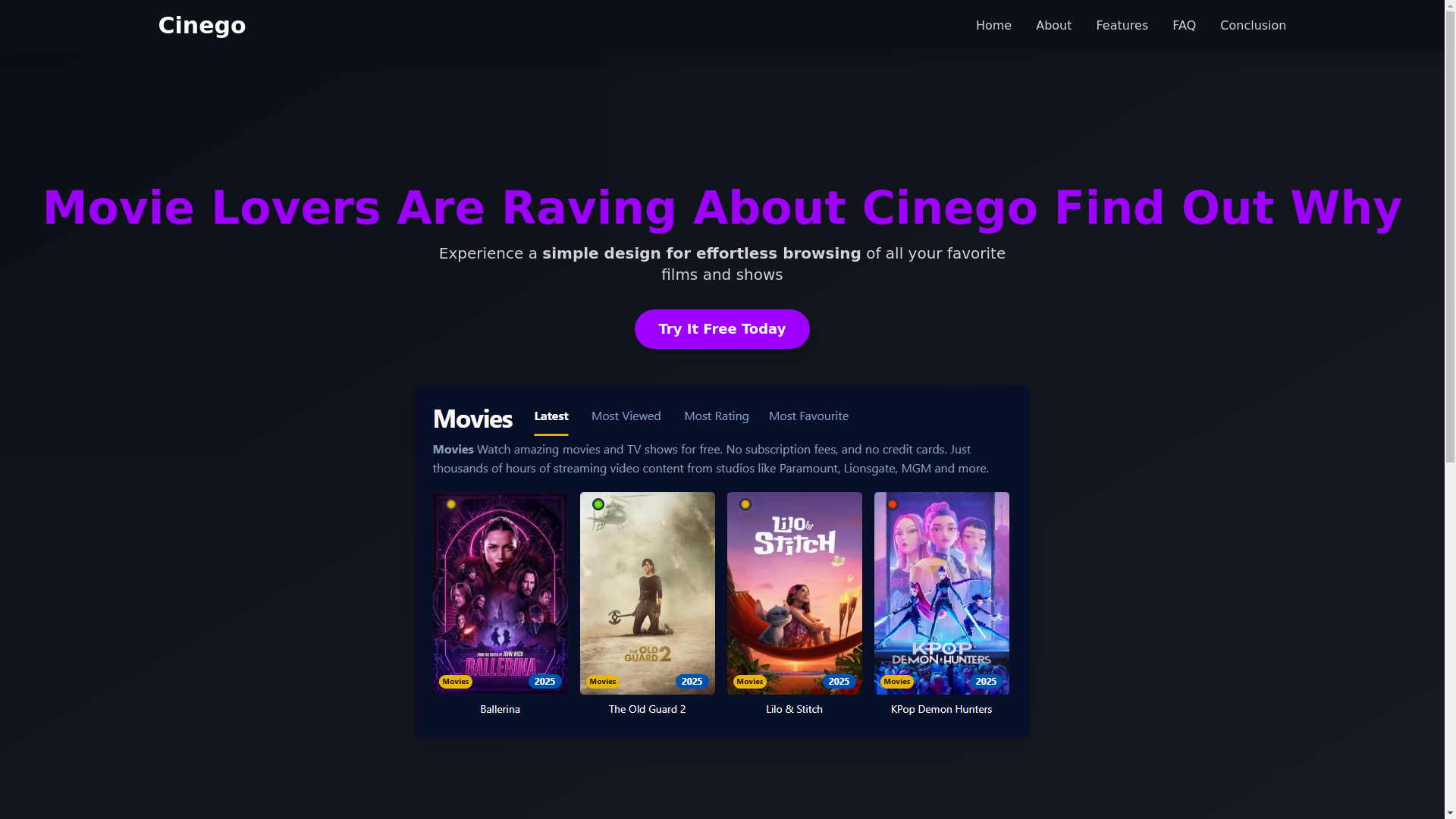 website screenshot of https://cinego-dlfw.pages.dev/
