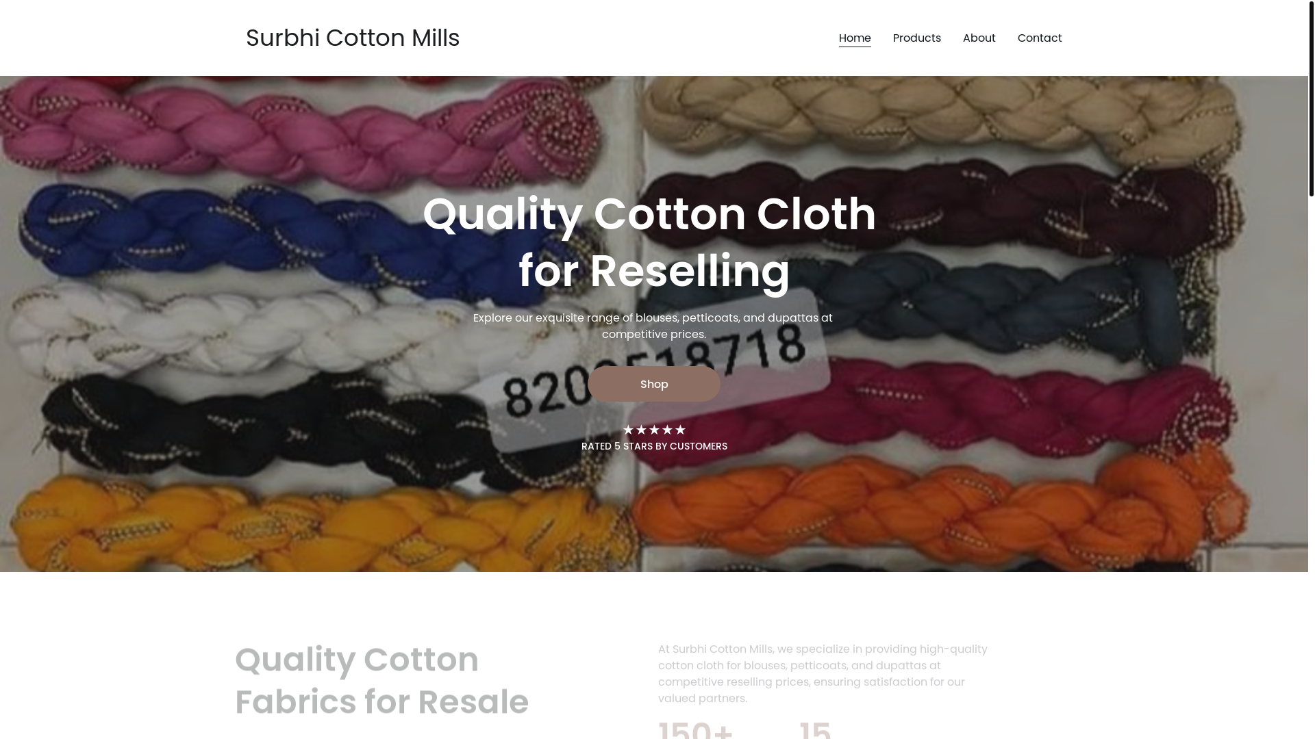 website screenshot of https://surbhicottonmills.online/