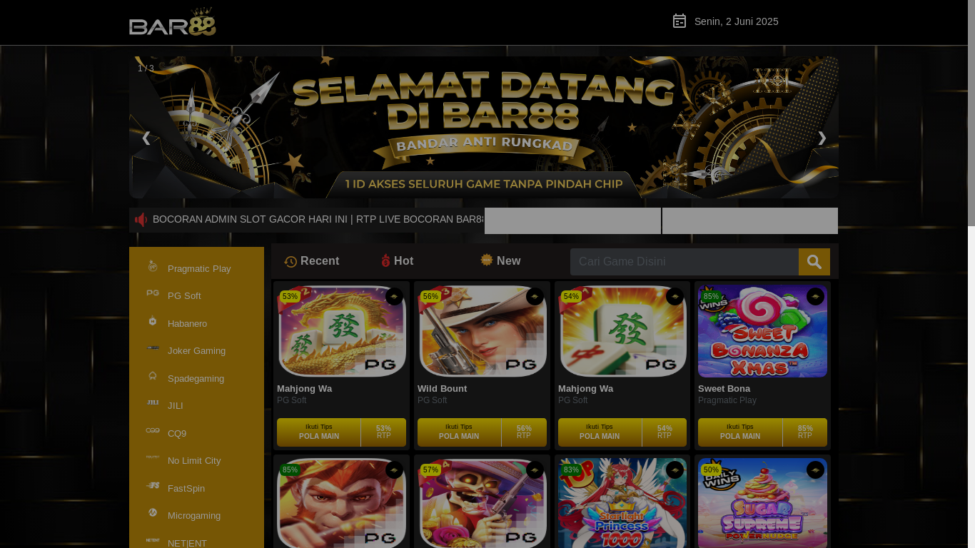 website screenshot of https://trikmenangbar88.pro/